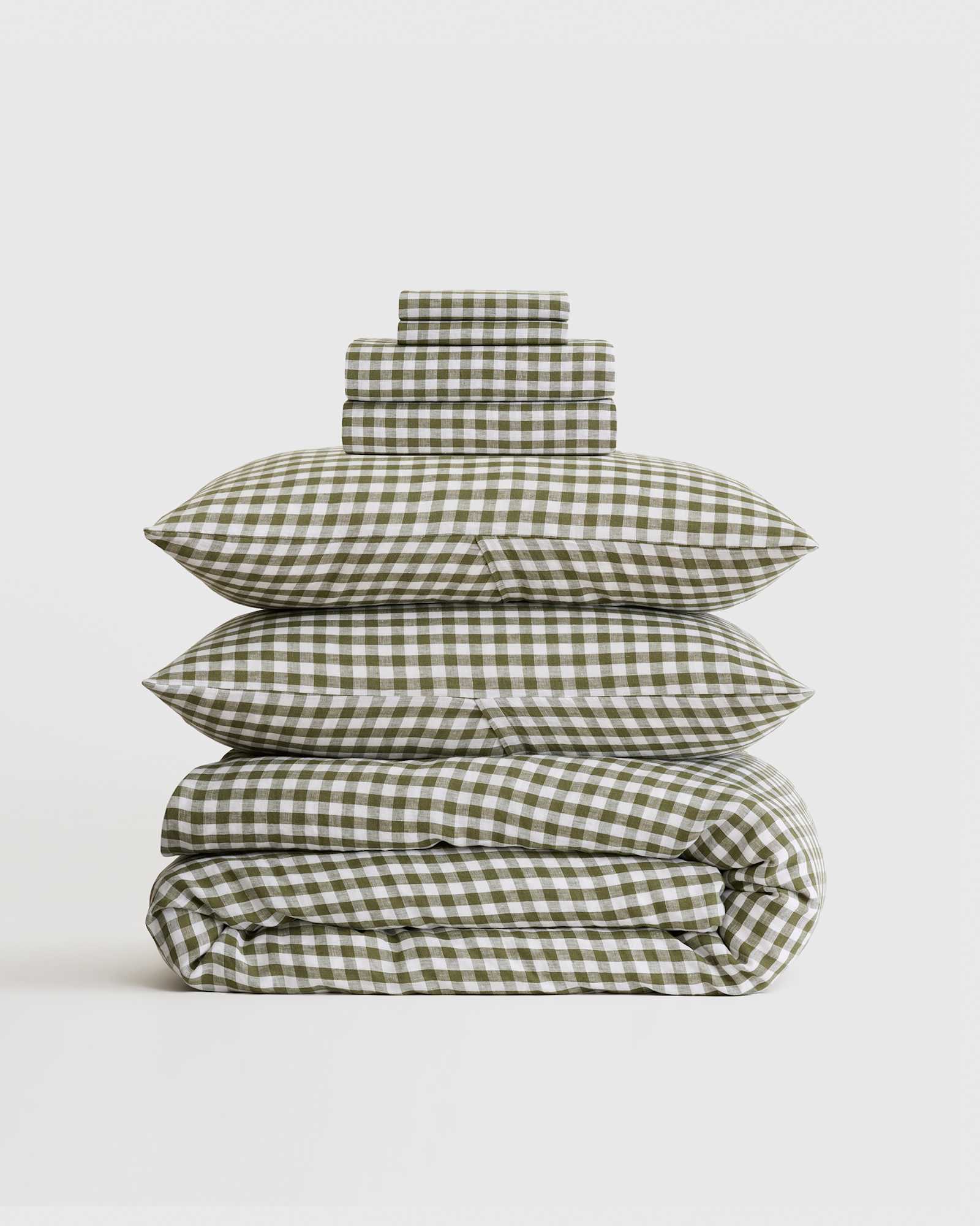 linen deluxe olive gingham