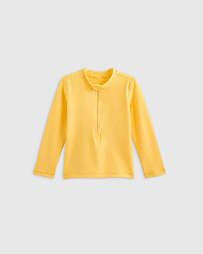 Yellow Long Sleeve Zip-Up Rash Guard
