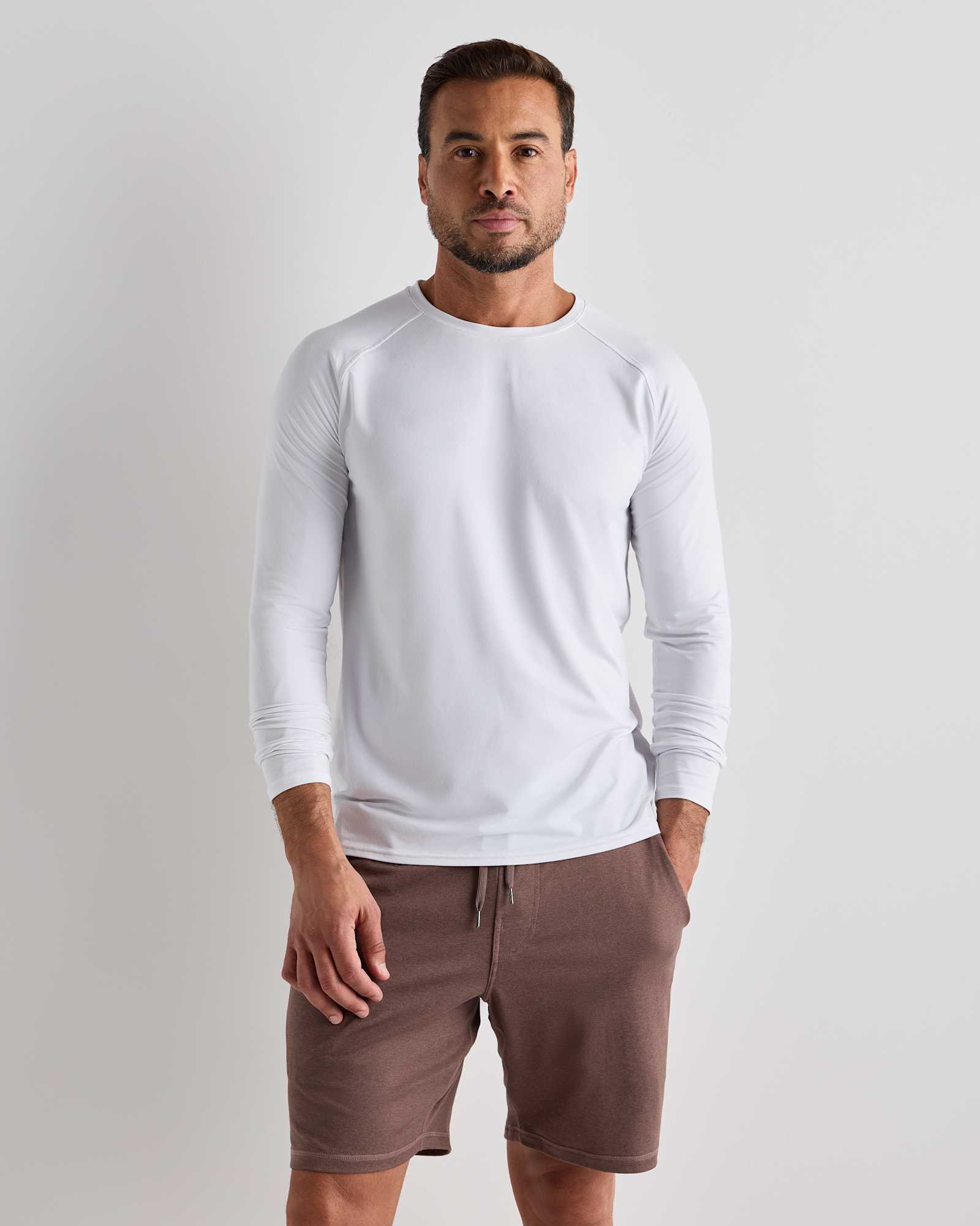 white Flowknit Breeze Performance Long Sleeve Tee