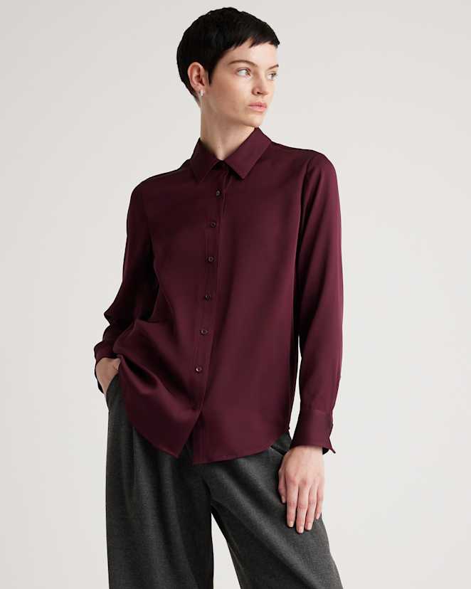W-BLO-19-WINT 0545 copy Wine Tasting Red Washable Stretch Silk Blouse