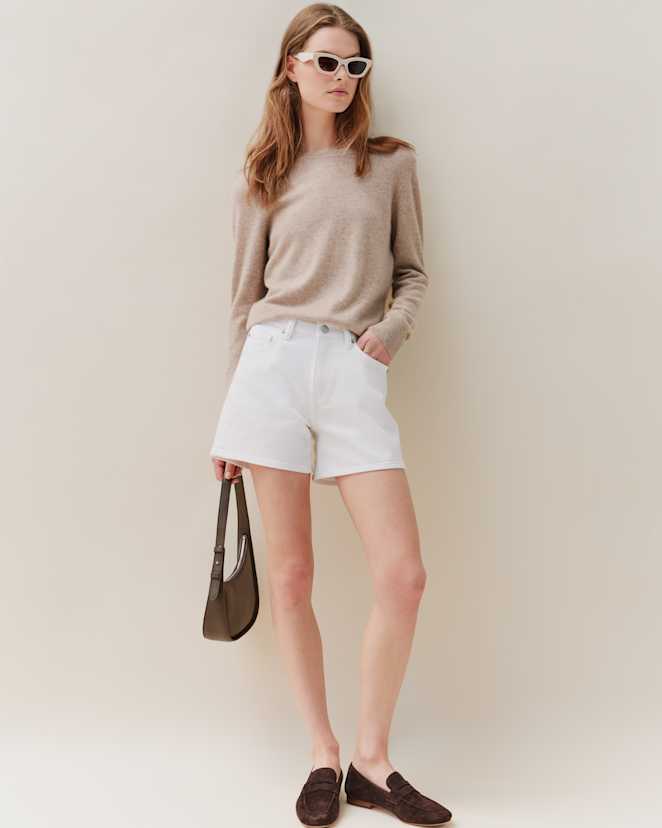 Ghost White Bella Stretch Vintage Shorts