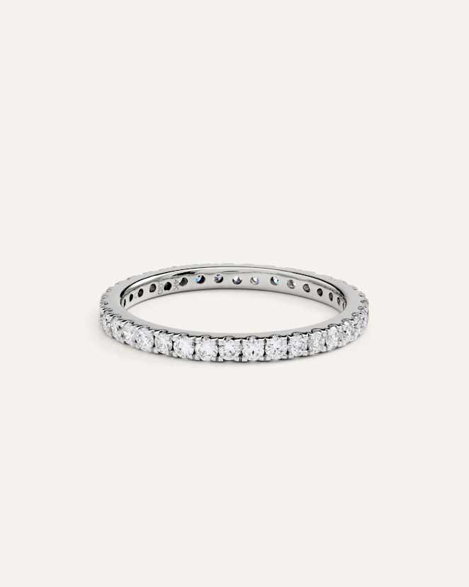 White Gold 14K Gold Lab Grown Diamond Pave Eternity Band - 0.65ctw