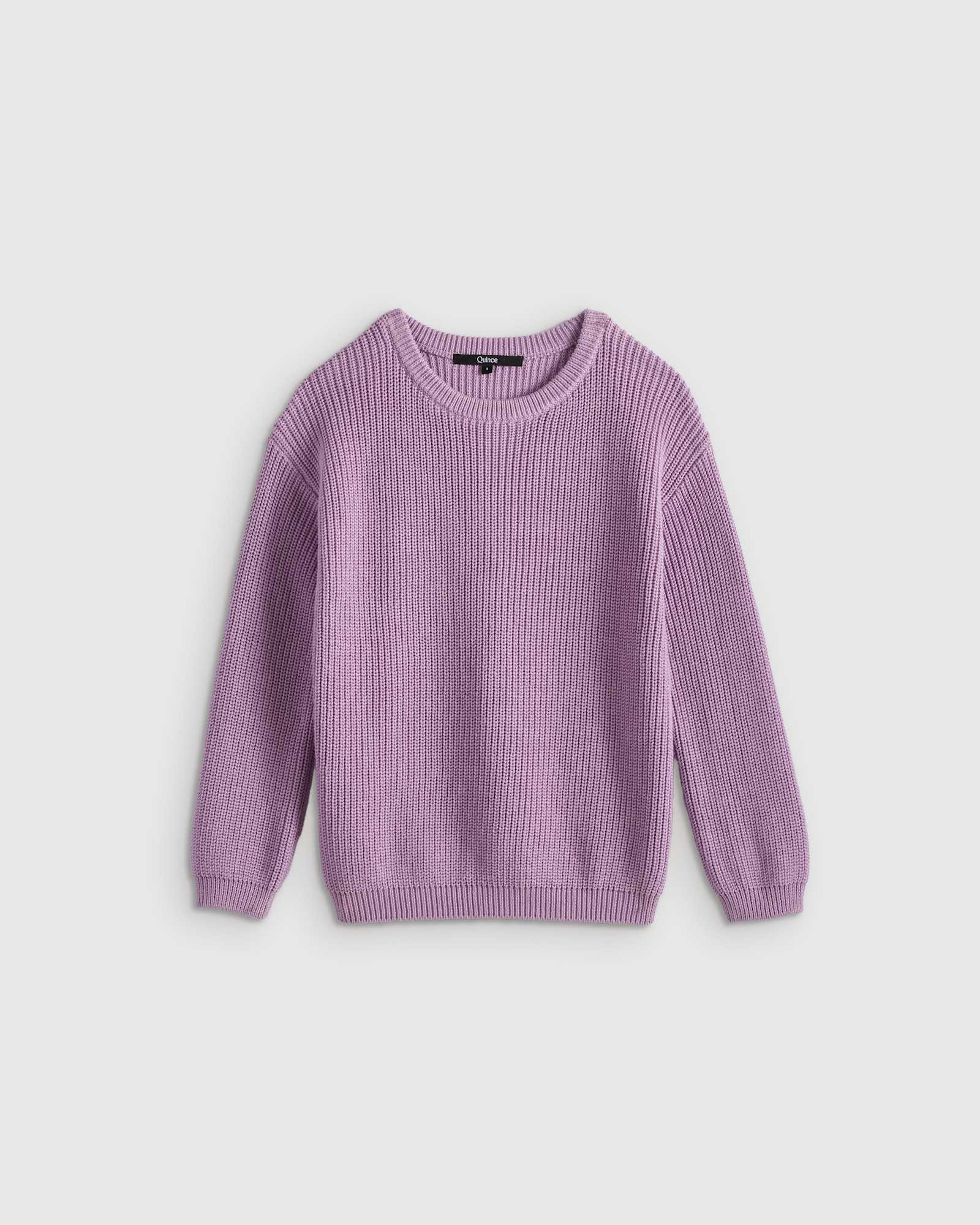 lavender-mist 100% Organic Cotton Fisherman Tunic Sweater