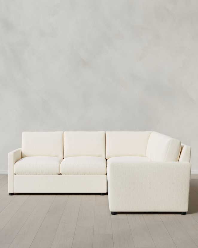 Snow Brennan L Sectional in Performance Chenille Linen Blend