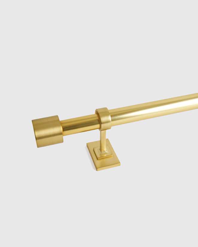Brass Endcap Finial Curtain Rod Set