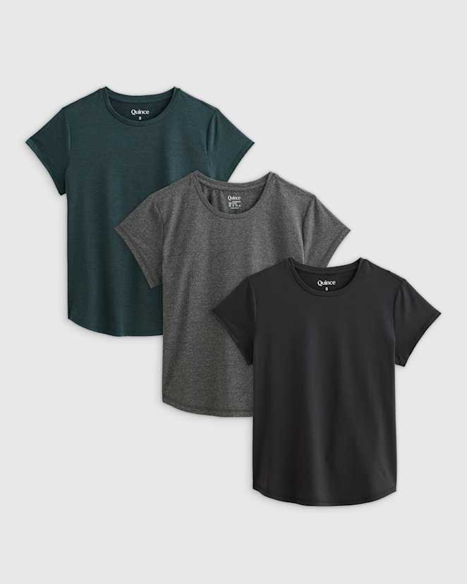 Heather Green Flowknit Breeze Tee 3 Pack Bundle