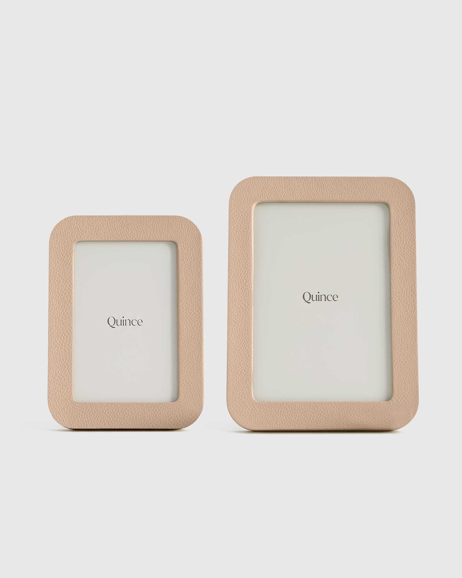 blush Shagreen Leather Picture Frames - (Set of 2)