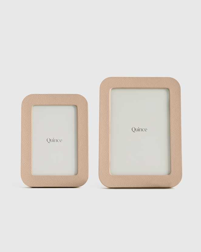 Blush Shagreen Leather Picture Frames - (Set of 2)