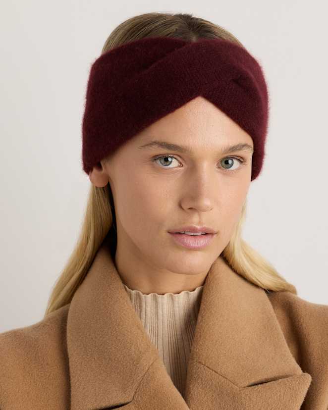 Rich Burgundy Mongolian Cashmere Twist Headband