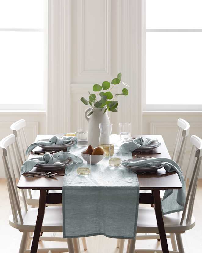 Mist European Linen Table Runner