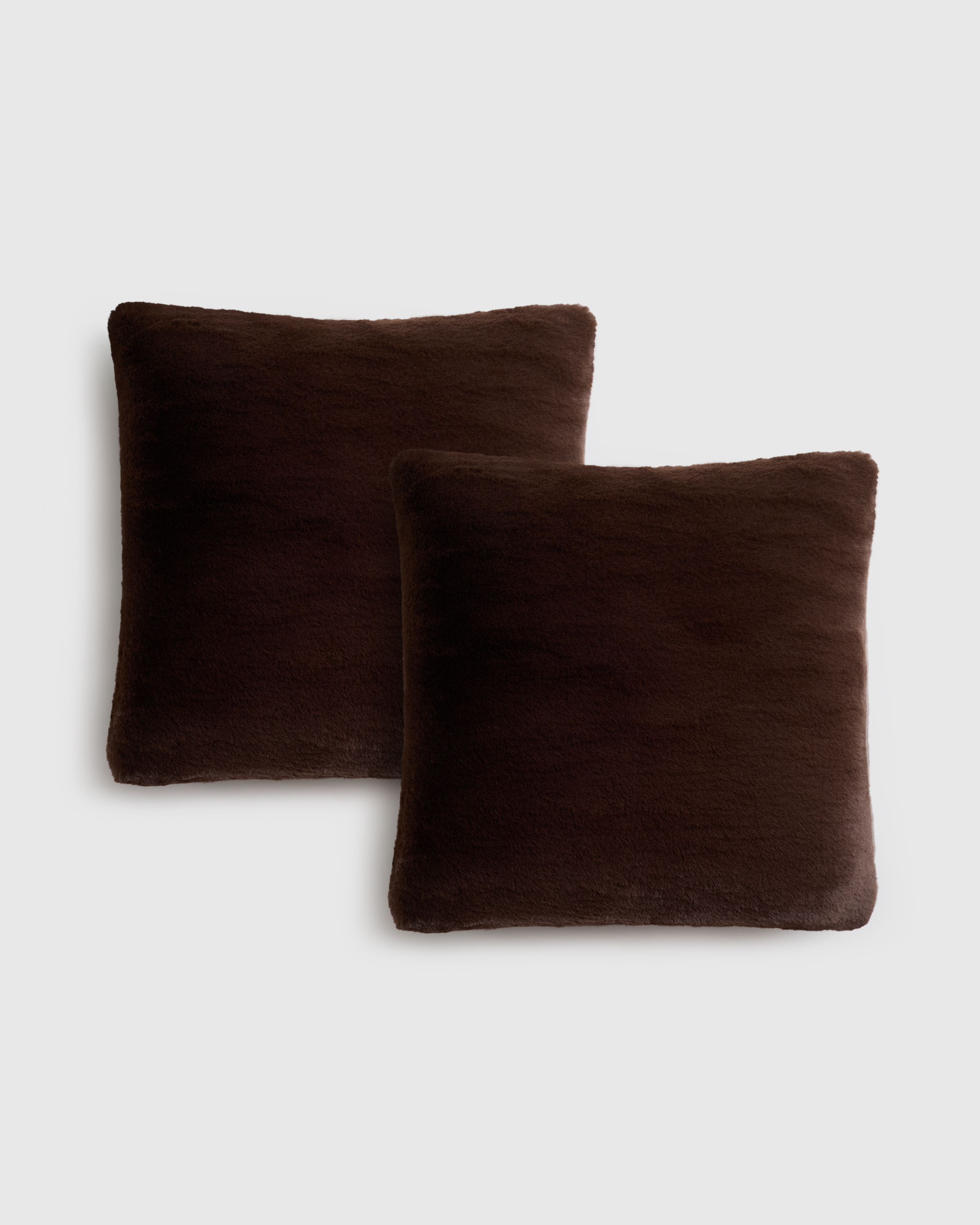 Espresso Housses de coussin en fausse fourrure de luxe (ensemble de 2)