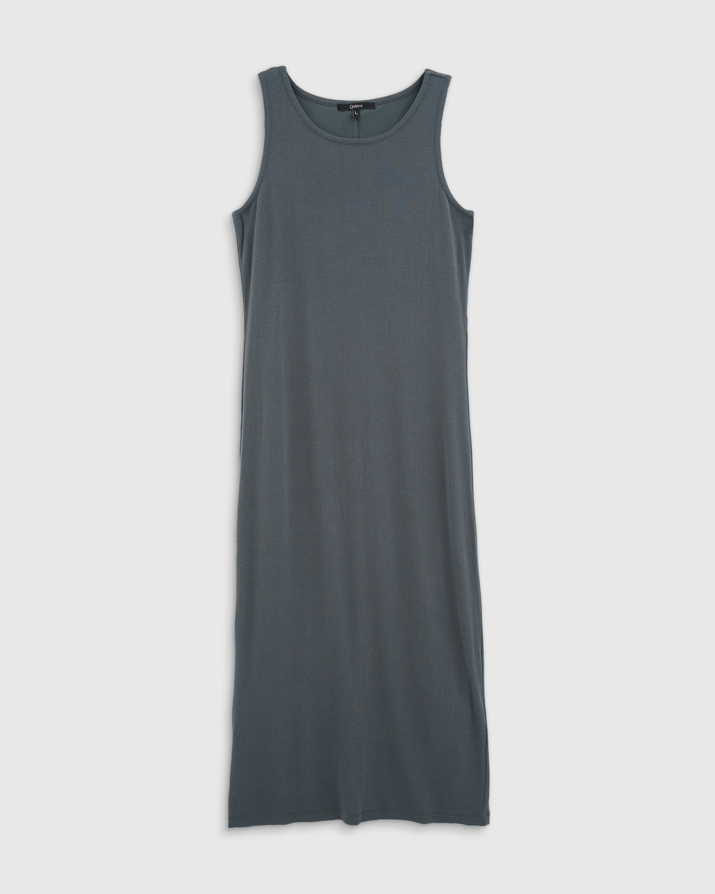 tencel rib knit sleeveless dress Quince Women's Midi Dress, Sage Green, Size XL Brown dress