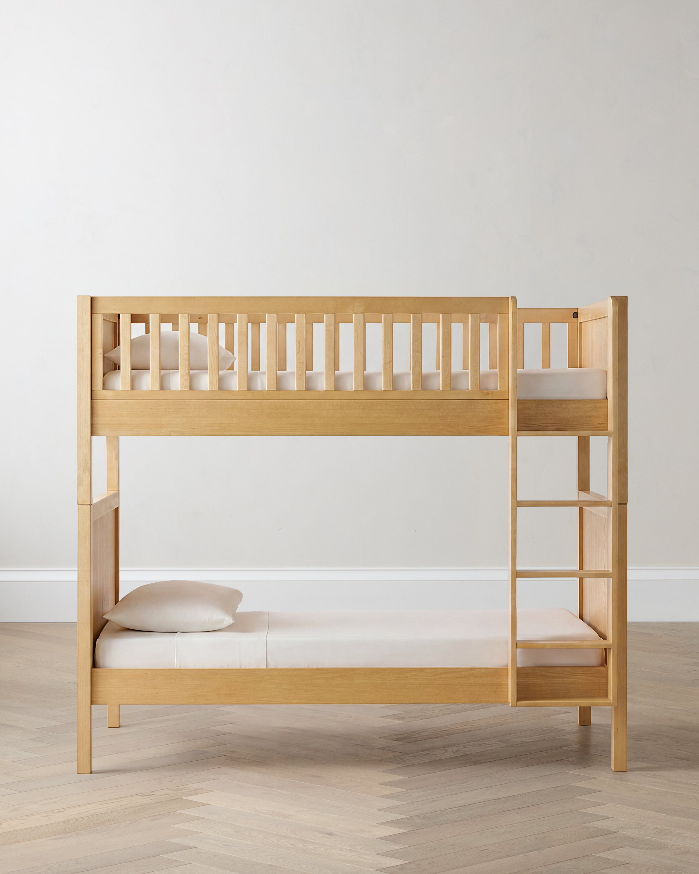 Natural Wood Natural Wood Twin over Twin Convertible Bunk Bed