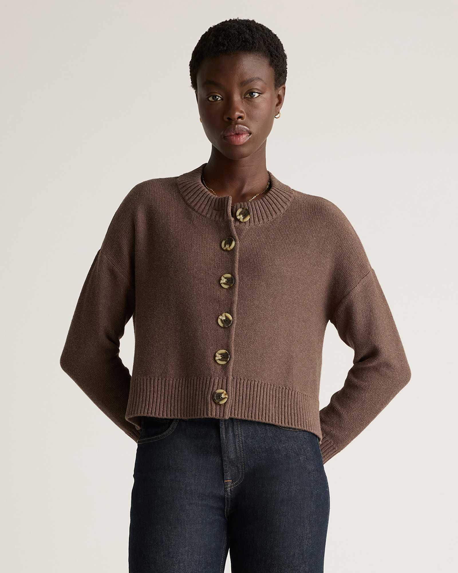 Organic Cotton Cropped Cardigan