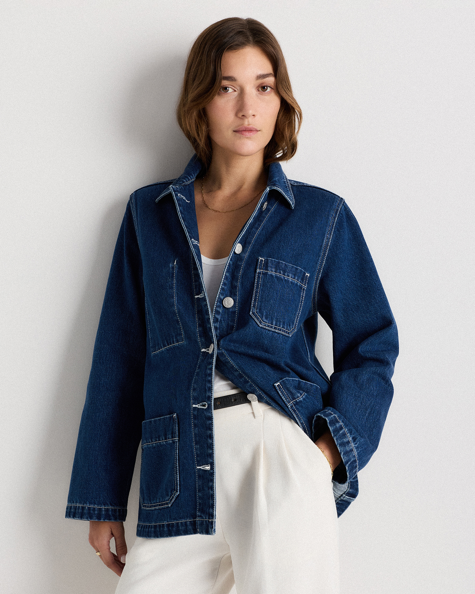 Dark Indigo 100% Organic Cotton Denim Chore Jacket