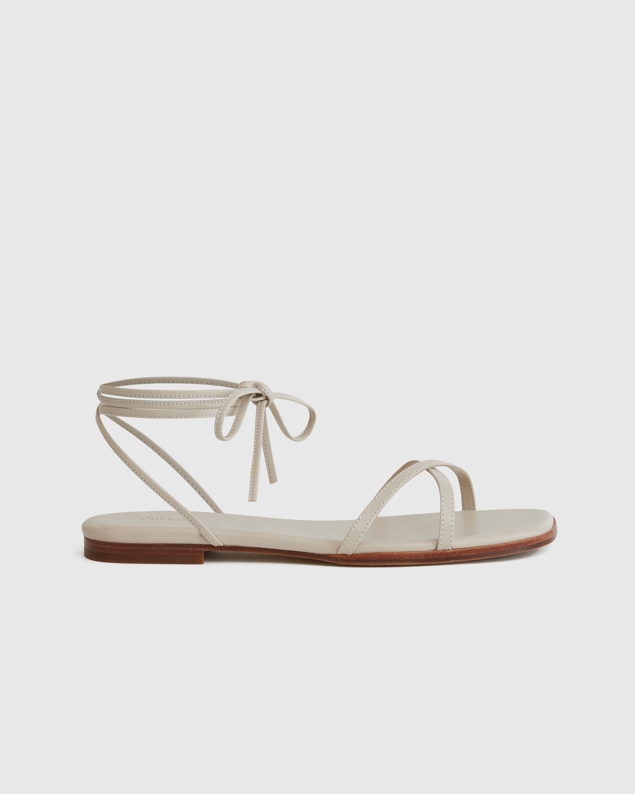 Almond 100% Leather Wrap Sandal