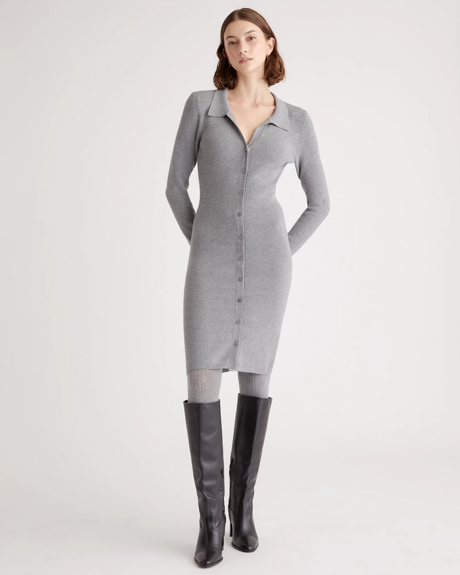 Eco-Knit Button-Up Sweater Dress Eco-Knit Button-Up Sweater Dress