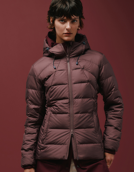 Uribe Taupe Lightweight Down Packable Puffer Hooded Jacket