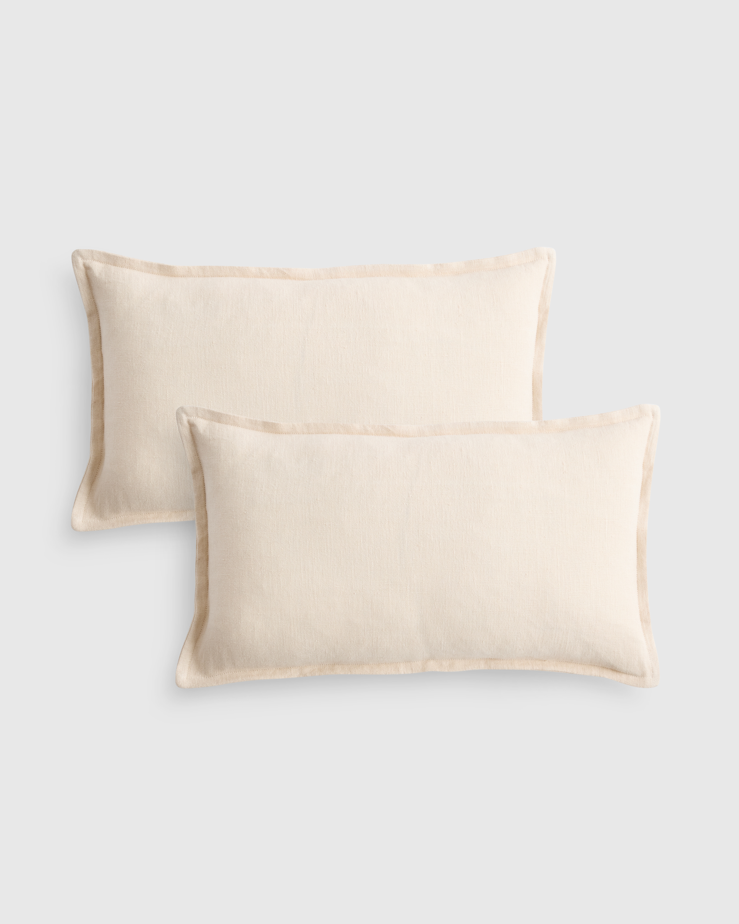 european linen flange edge pillow cover (set of 2), natural, 12x20