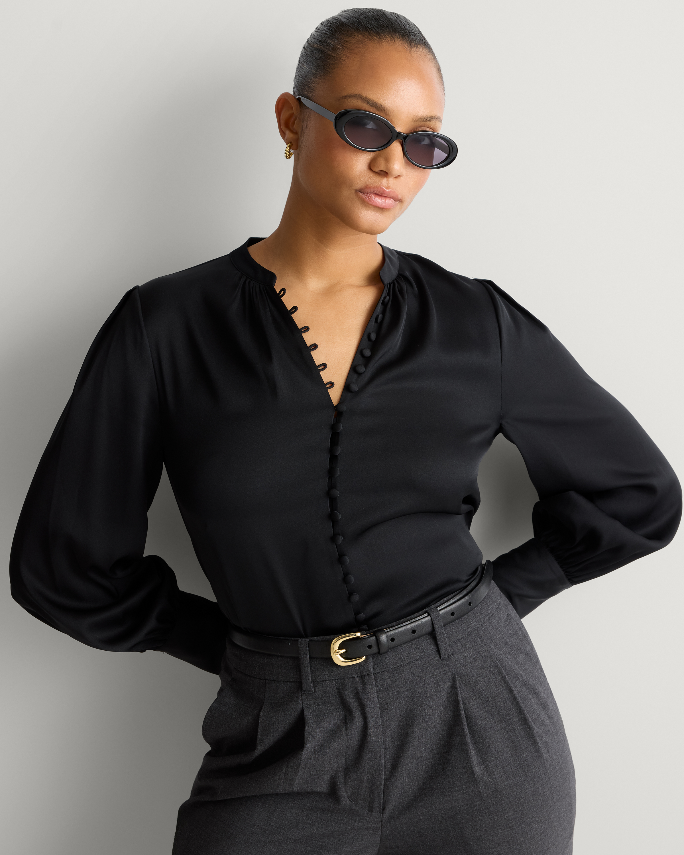 silk peasant blouse
