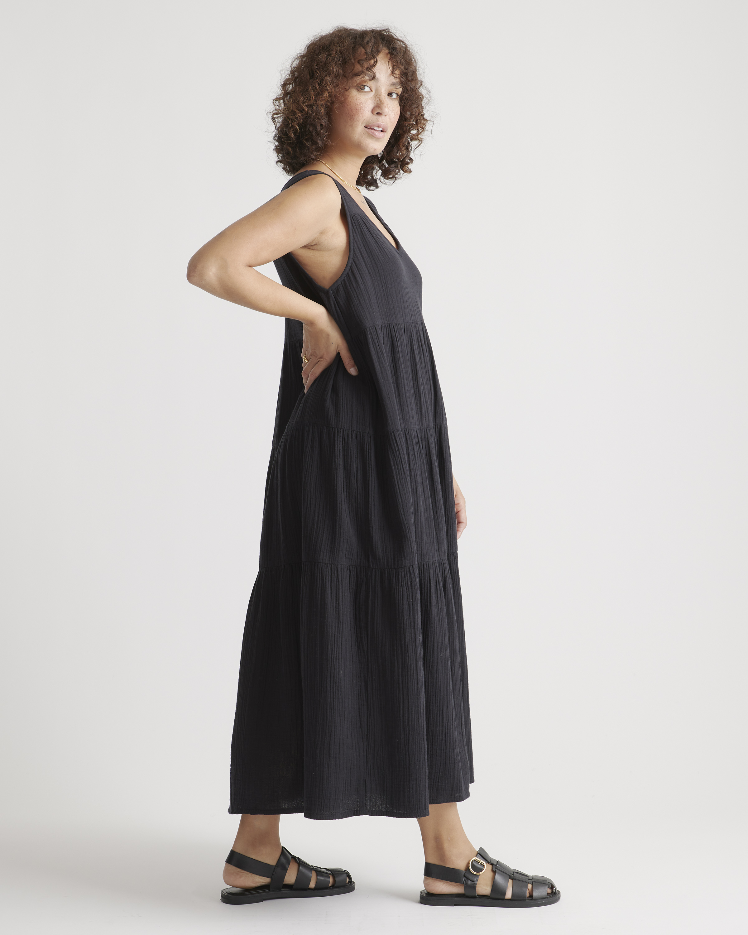 floral maxi dress black Ester Silk Maxi Dress in Vintage Bloom Black