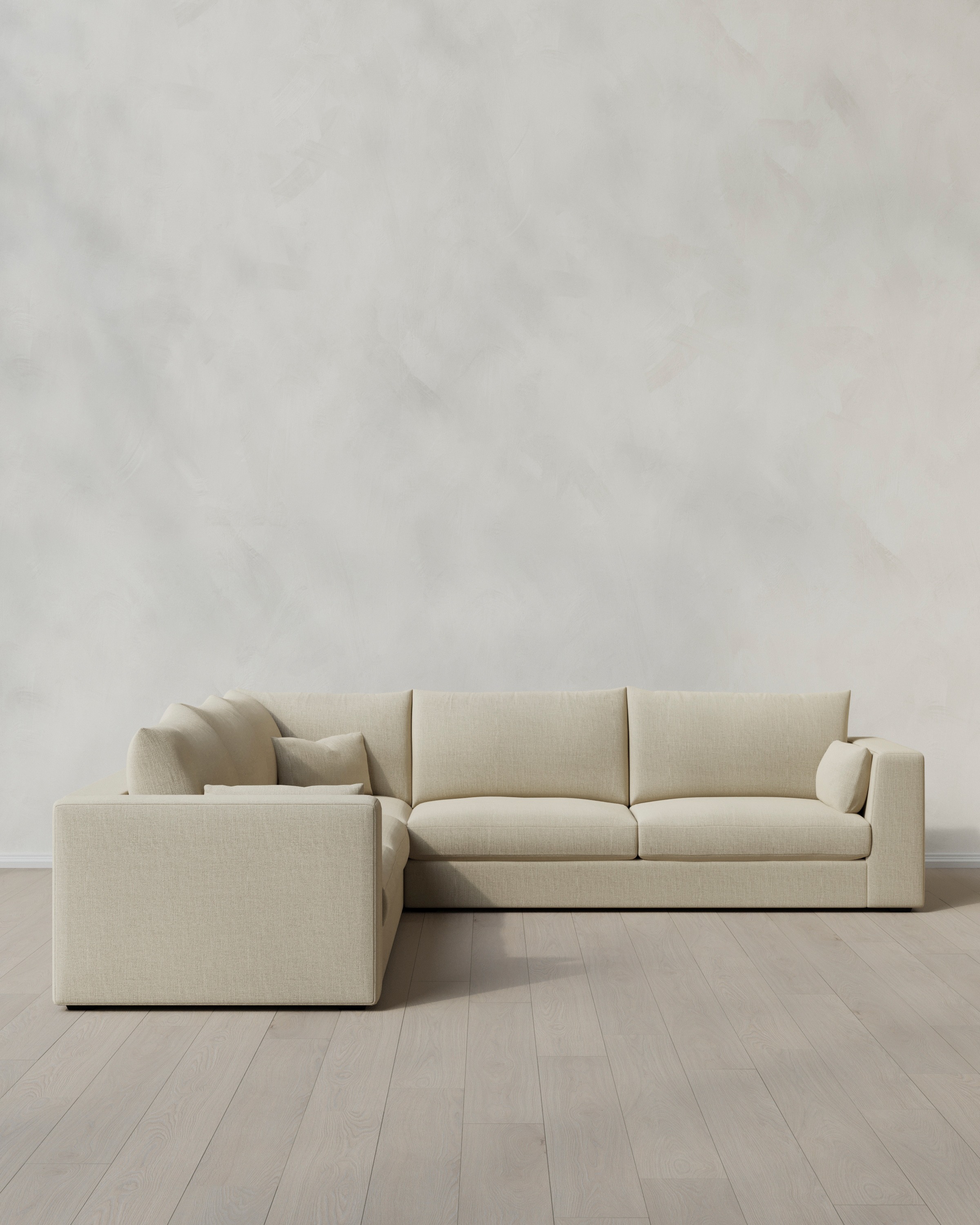 Sand Oasis L Sectional in Performance Linen