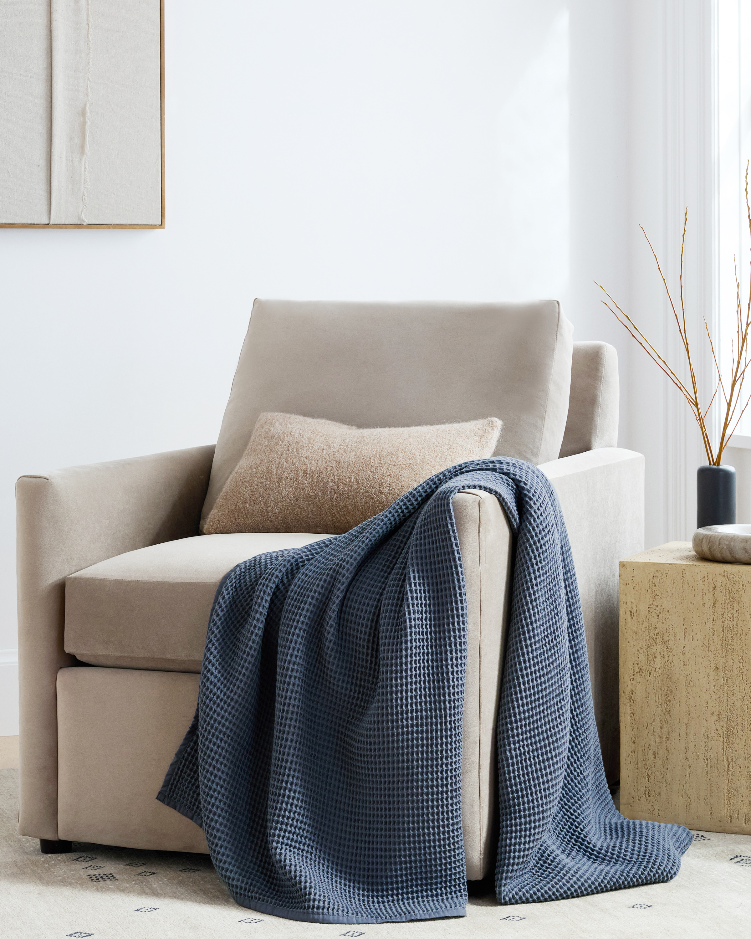Organic Waffle Throw - Mineral, 50x70