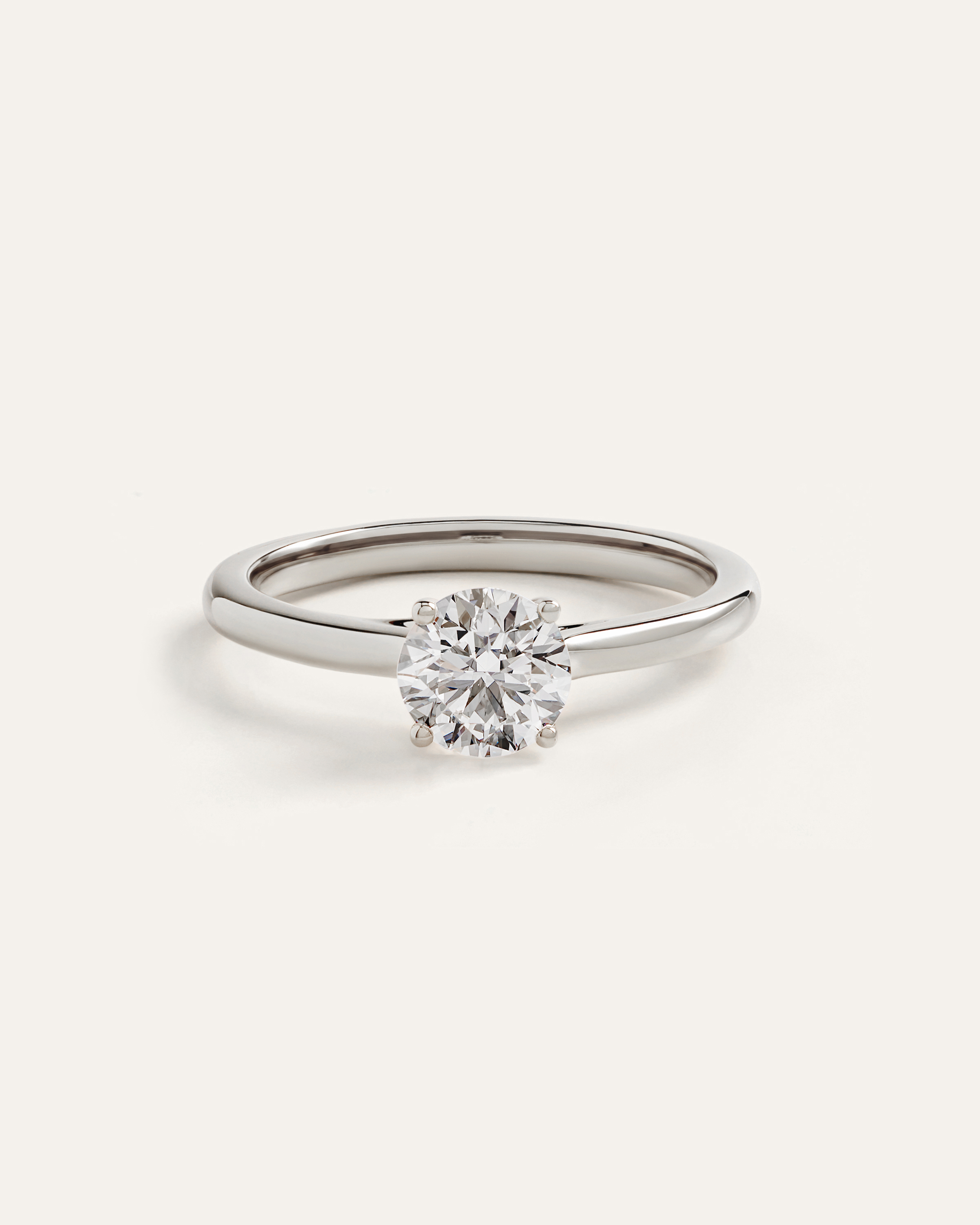 Platinum Lab Grown Diamond Round Trellis Cathedral Engagement Ring - 1ct