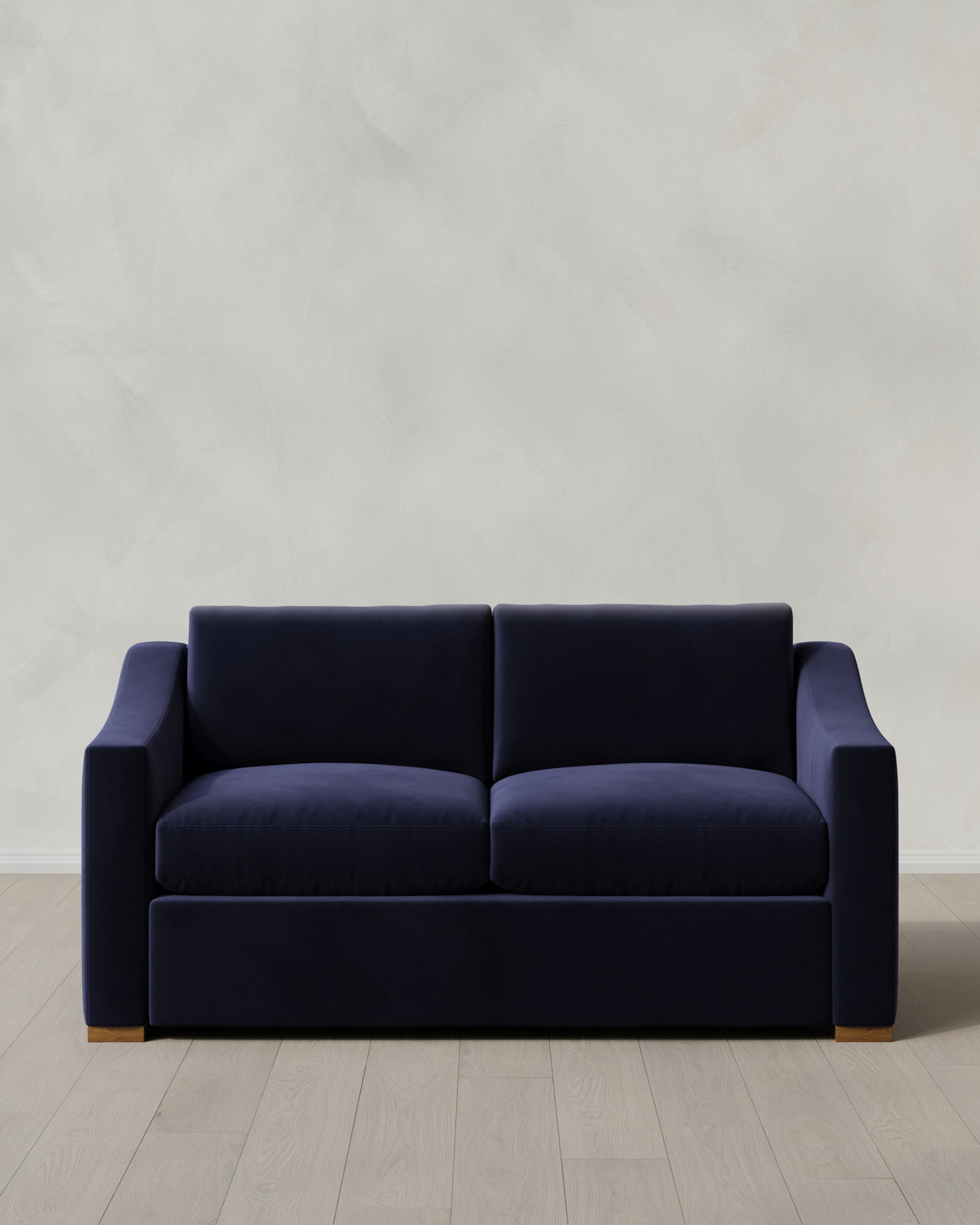 Quince Hollis Slope Arm Sofa in Performance Velvet in Midnight, Size 80"