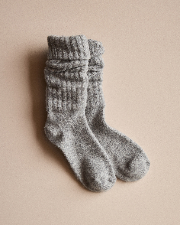Heather Grey Cashmere Trouser Sock