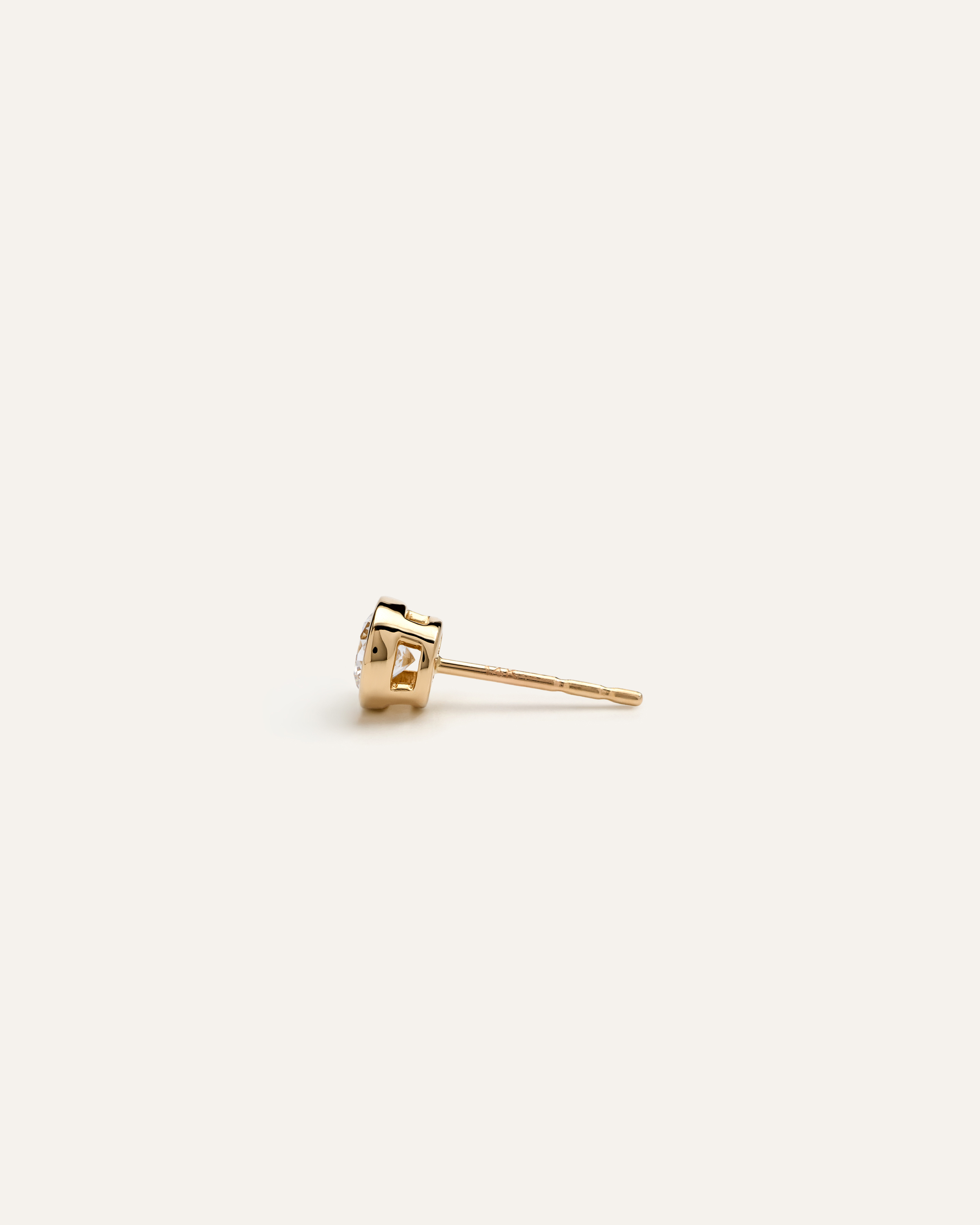 14K Gold Lab Grown Diamond Bezel Studs - thumbnail 3