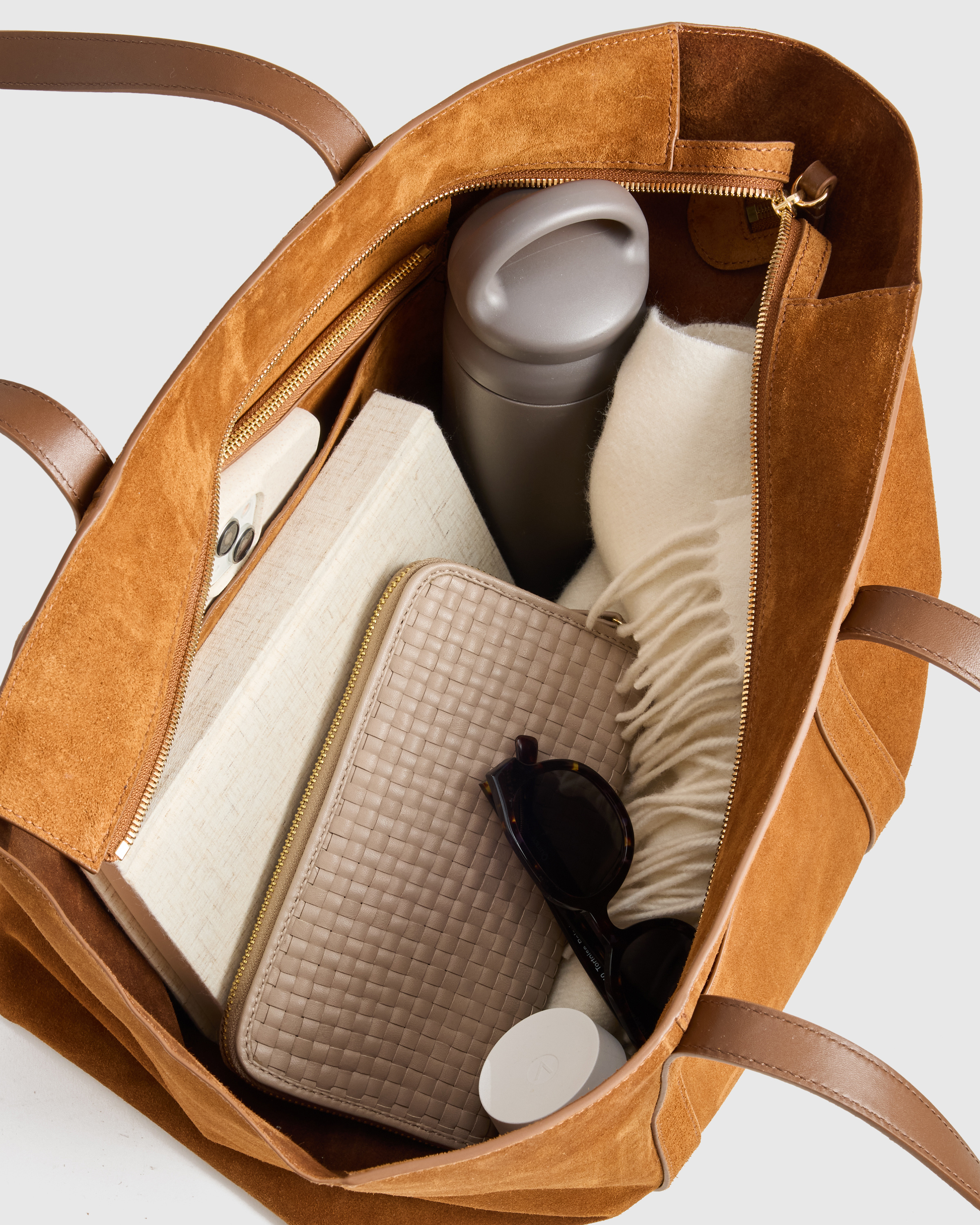 Quince Italian Suede Tote - Thumbnail 4