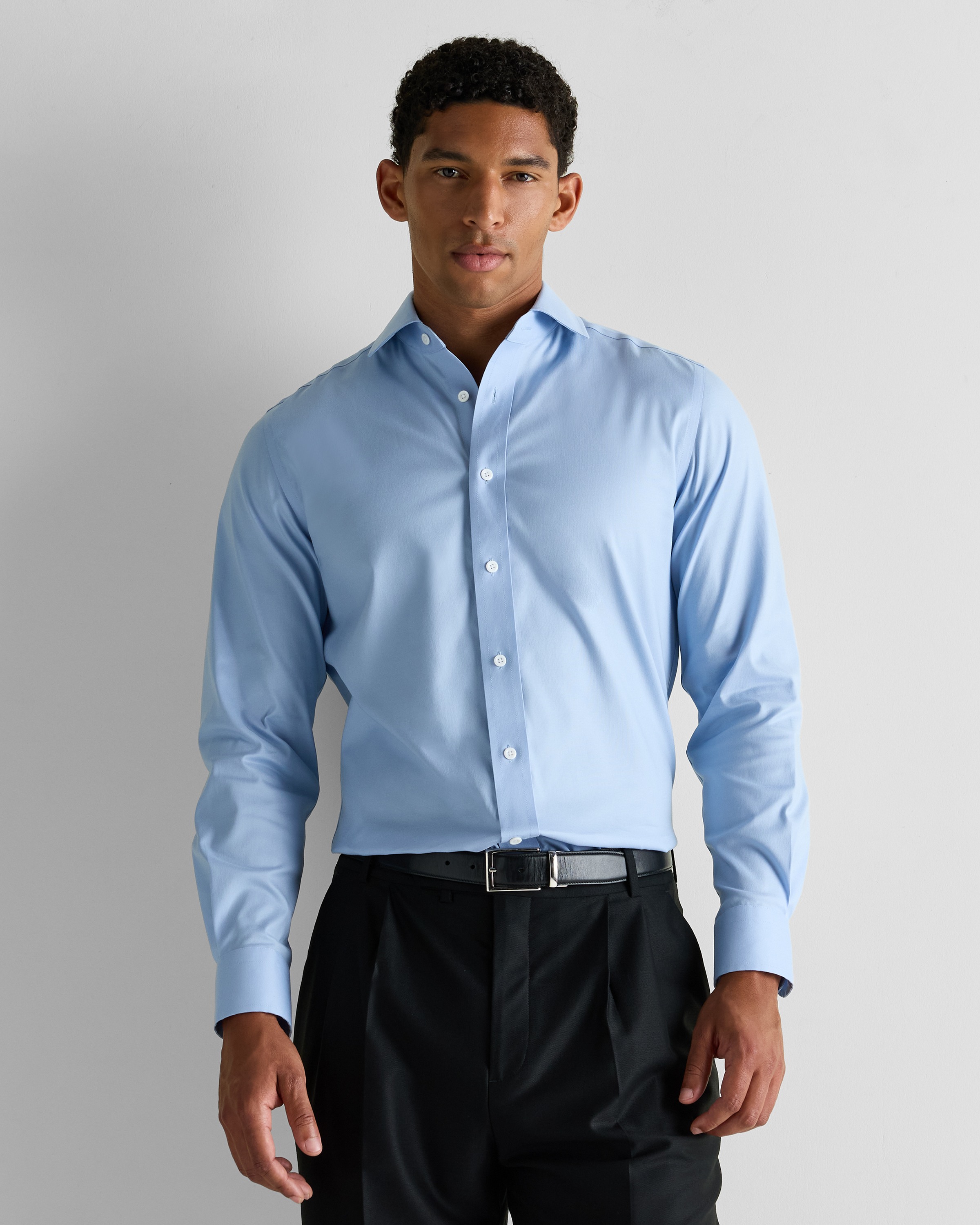Pale Blue Organic Cotton Oxford Non-Iron Dress Shirt