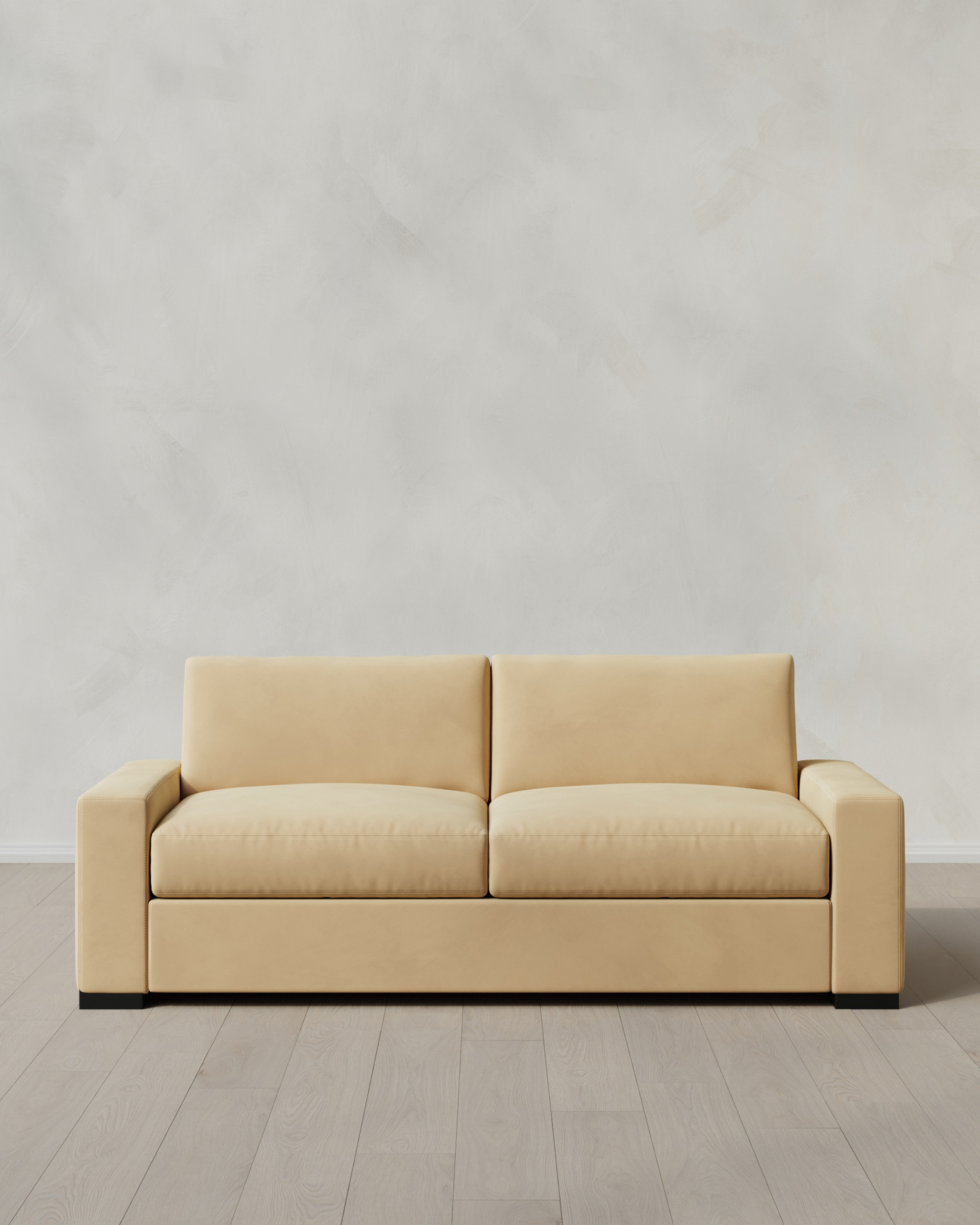 Quince | Stillman Sofa in Performance Velvet in Linen, Size 8ft