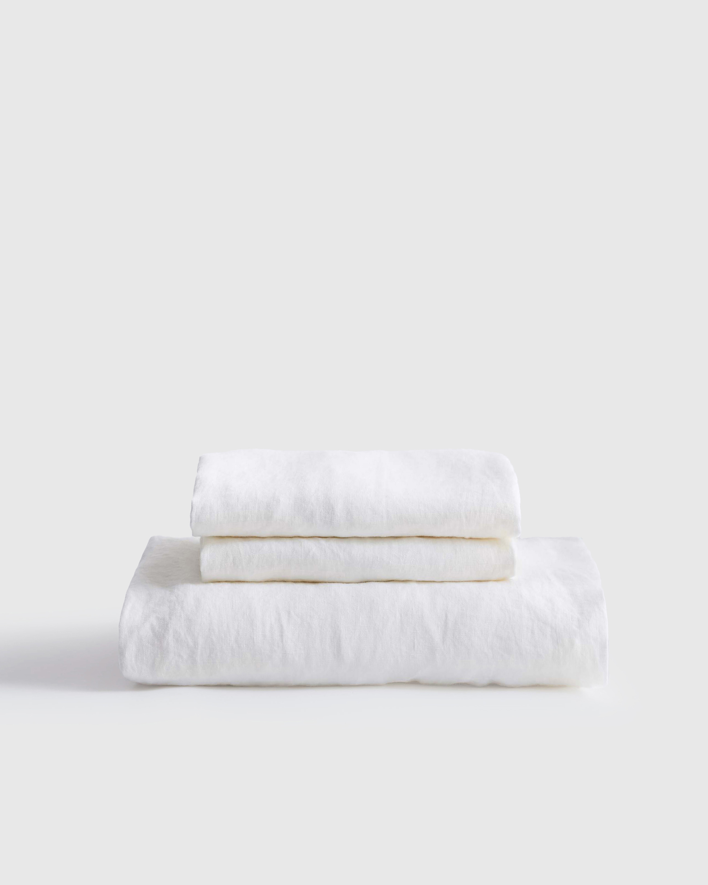 White European Linen Fitted Sheet Set