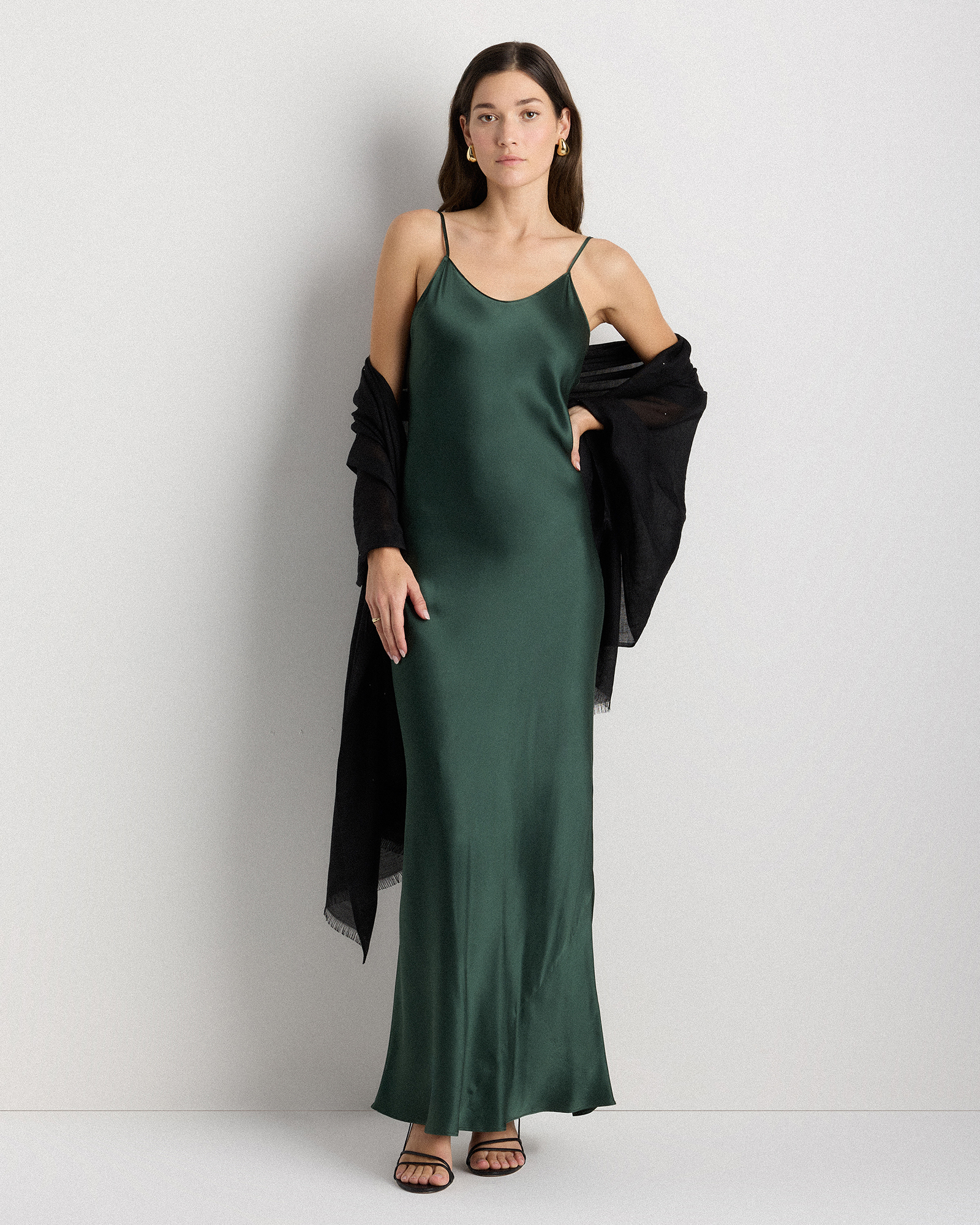 Black Crystal Embellished Featherweight Cashmere Silk Wrap