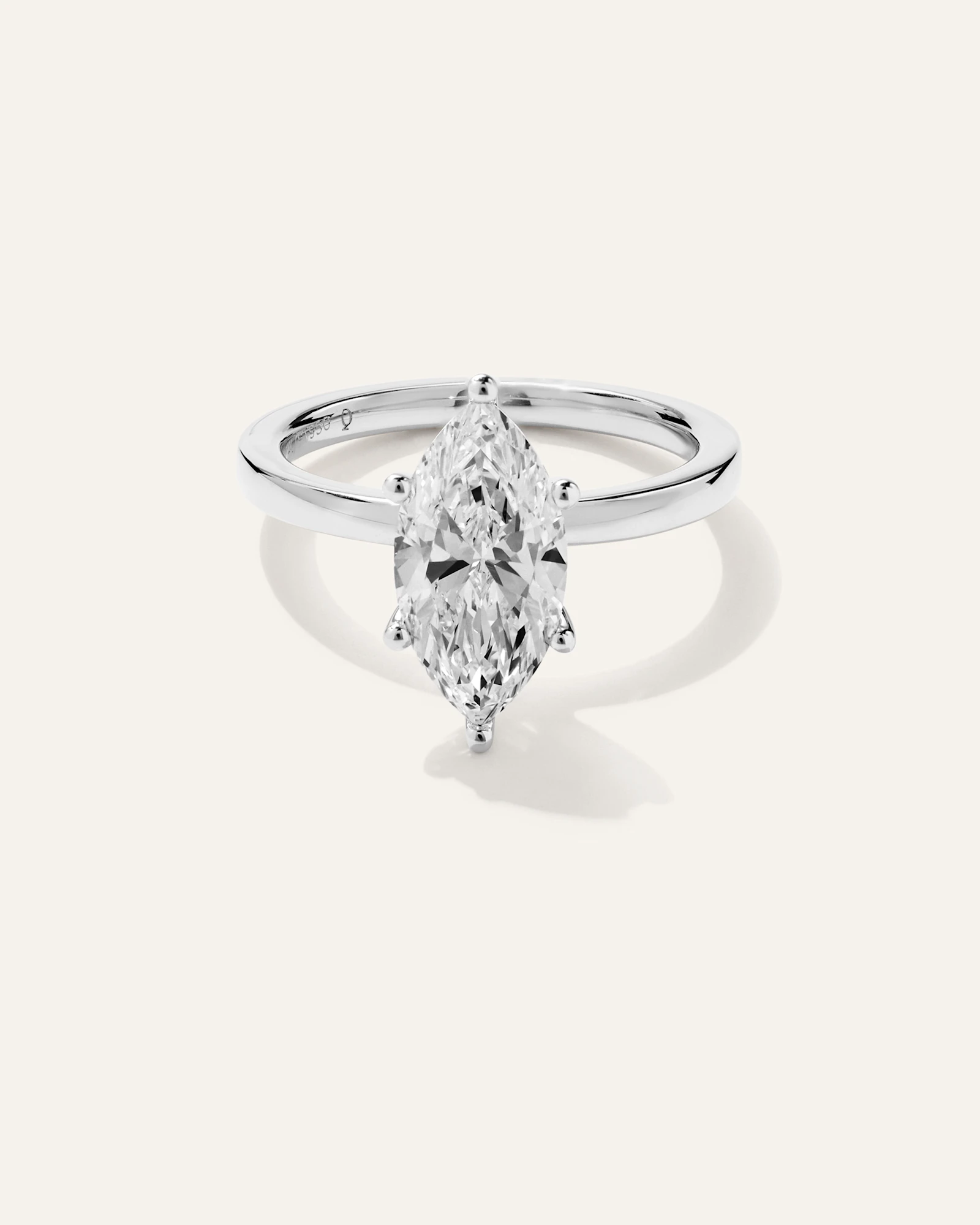 Lab Grown Diamond Marquise Comfort Fit Engagement Ring