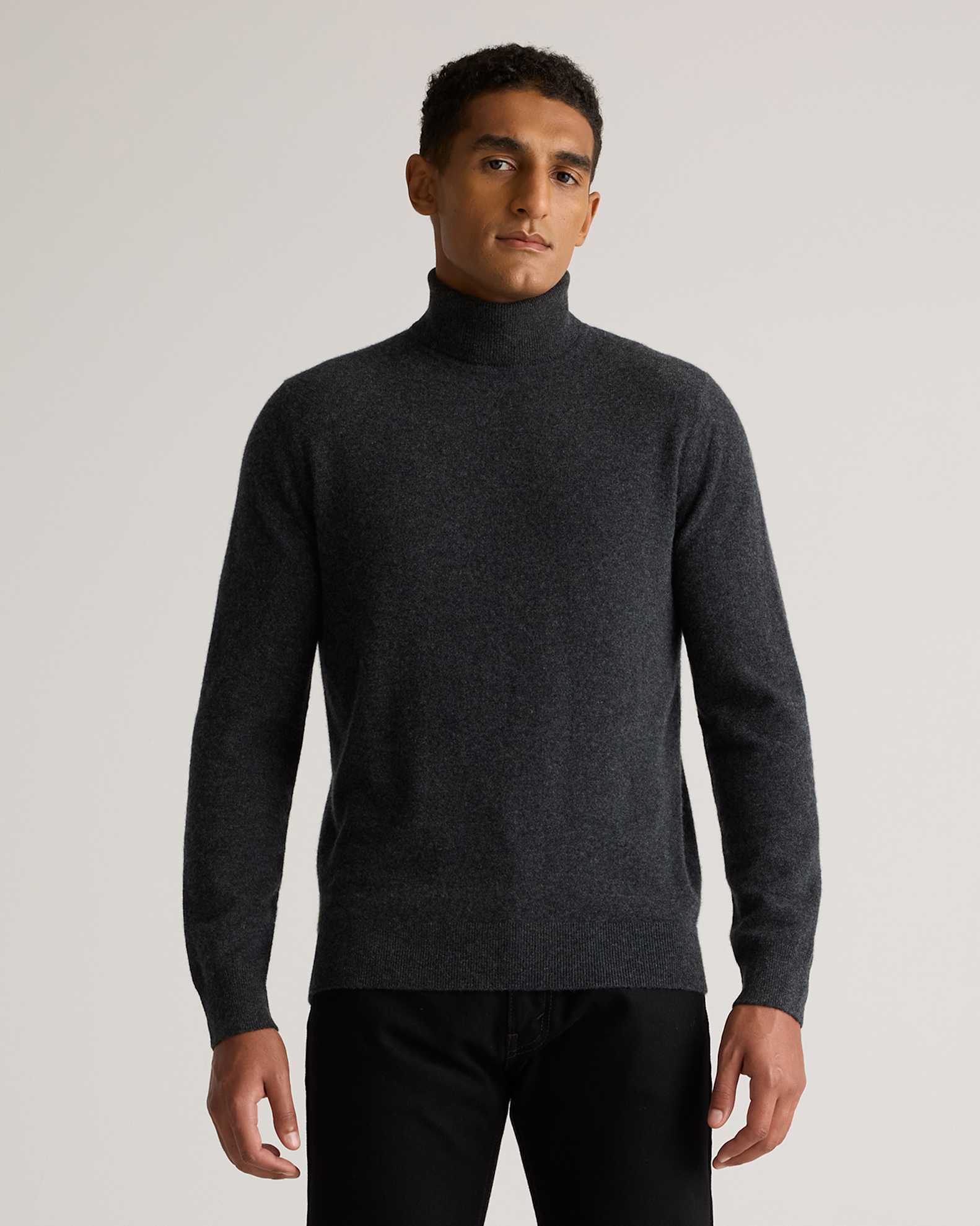 Cashmere Velvet Black Turtleneck Black Pure Cashmere Rollneck