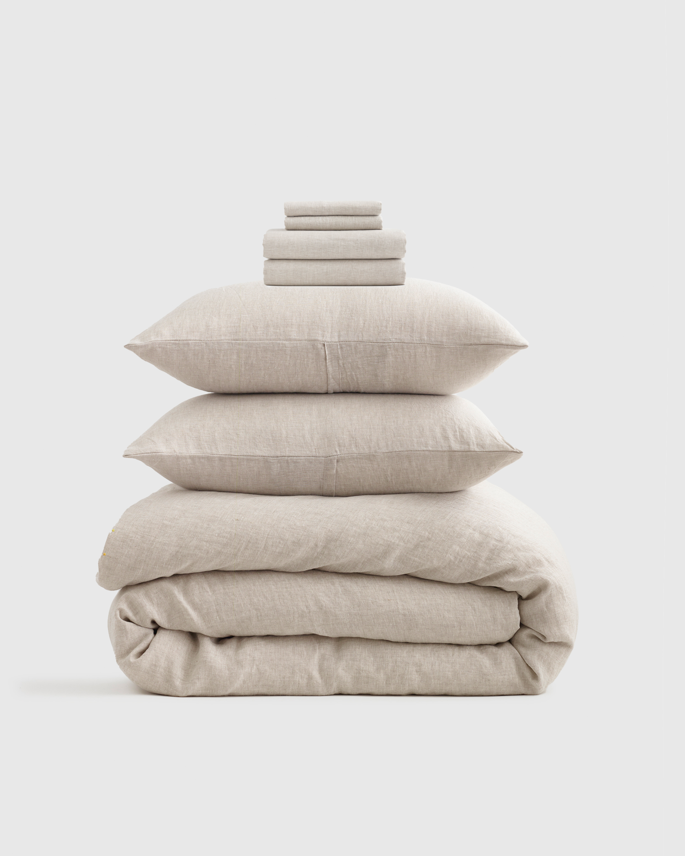 Natural European Linen Chambray Deluxe Bedding Bundle