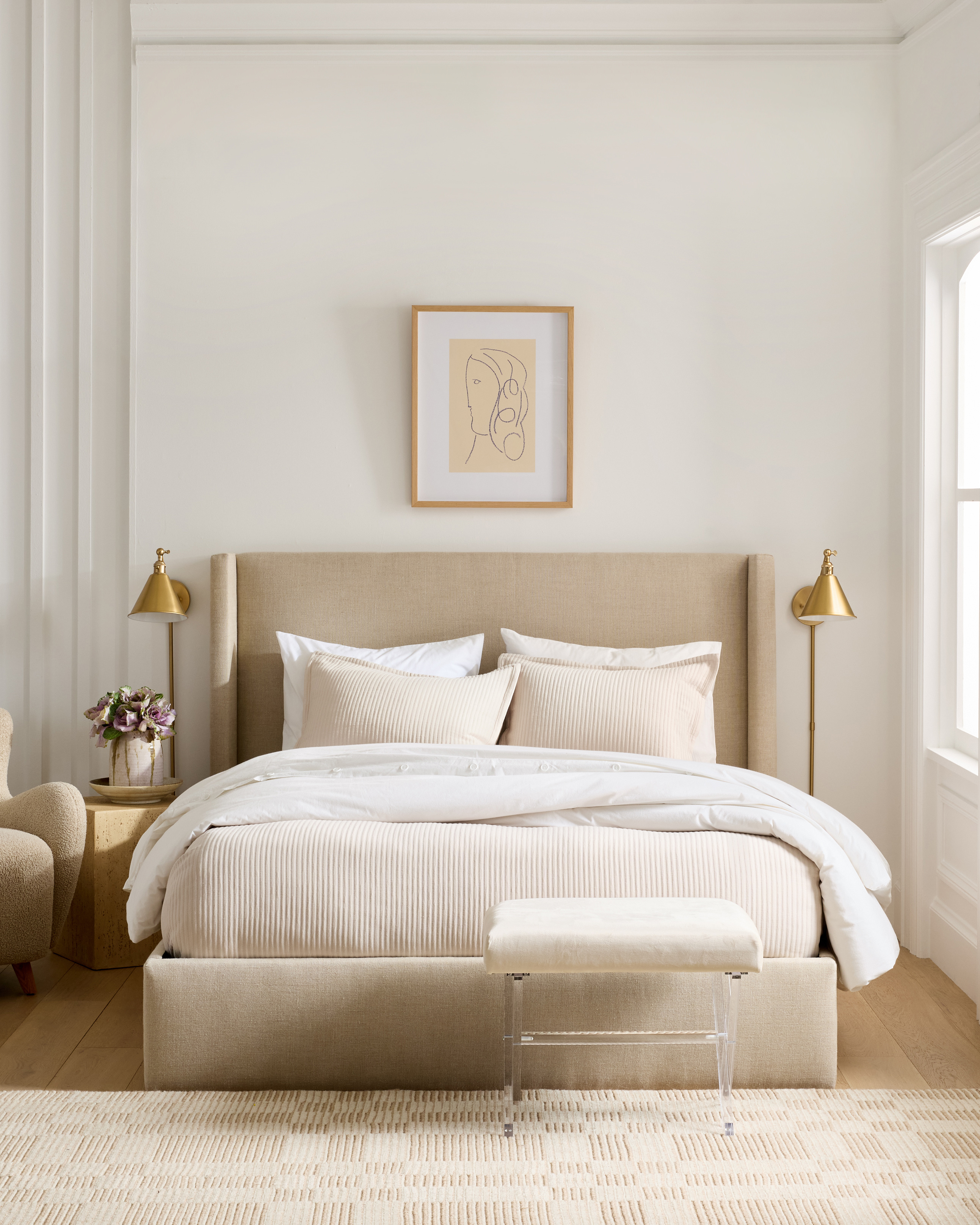 Sand Organic Cotton Matelasse Coverlet Set