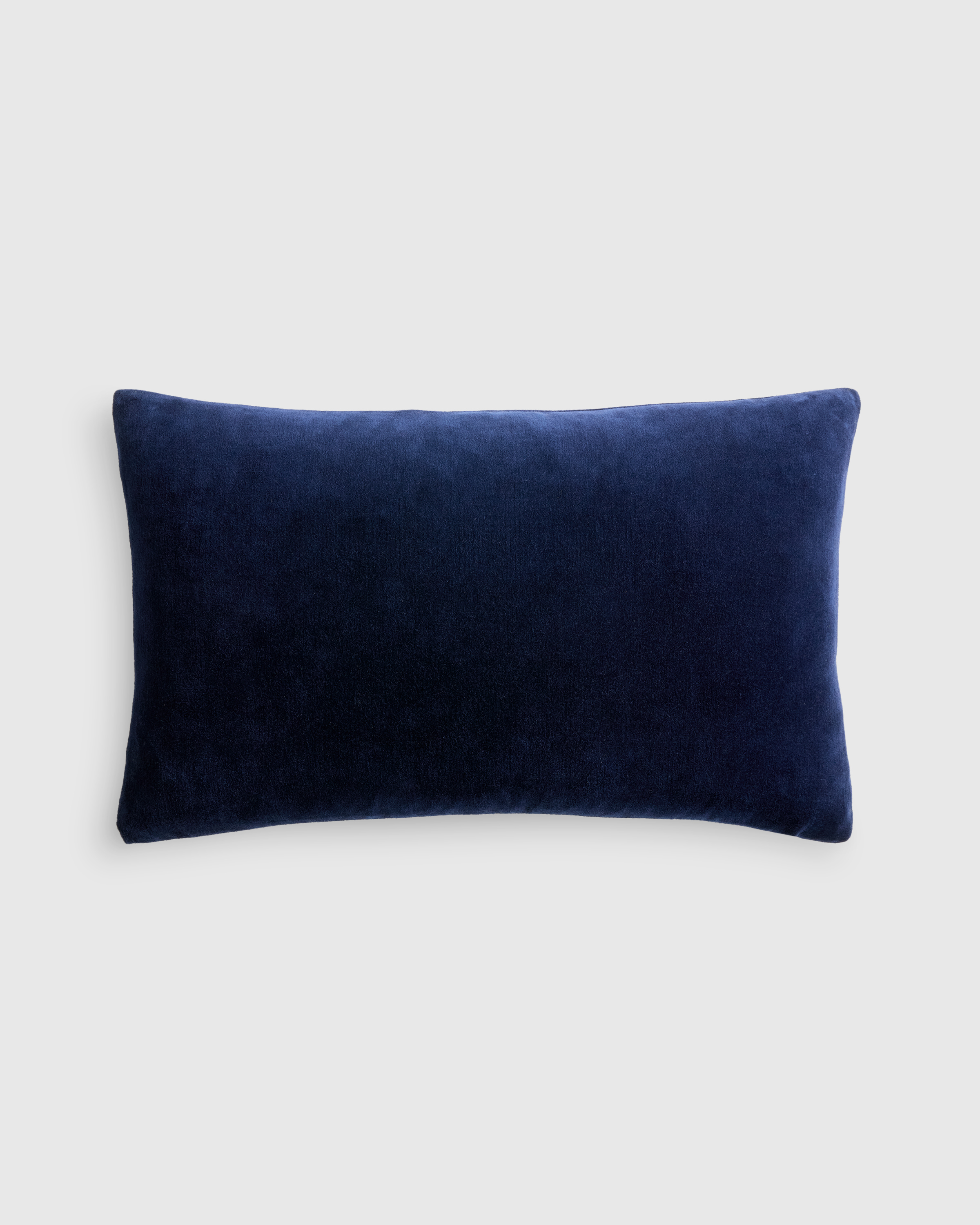 classic cotton velvet pillow cover, navy, 12x20
