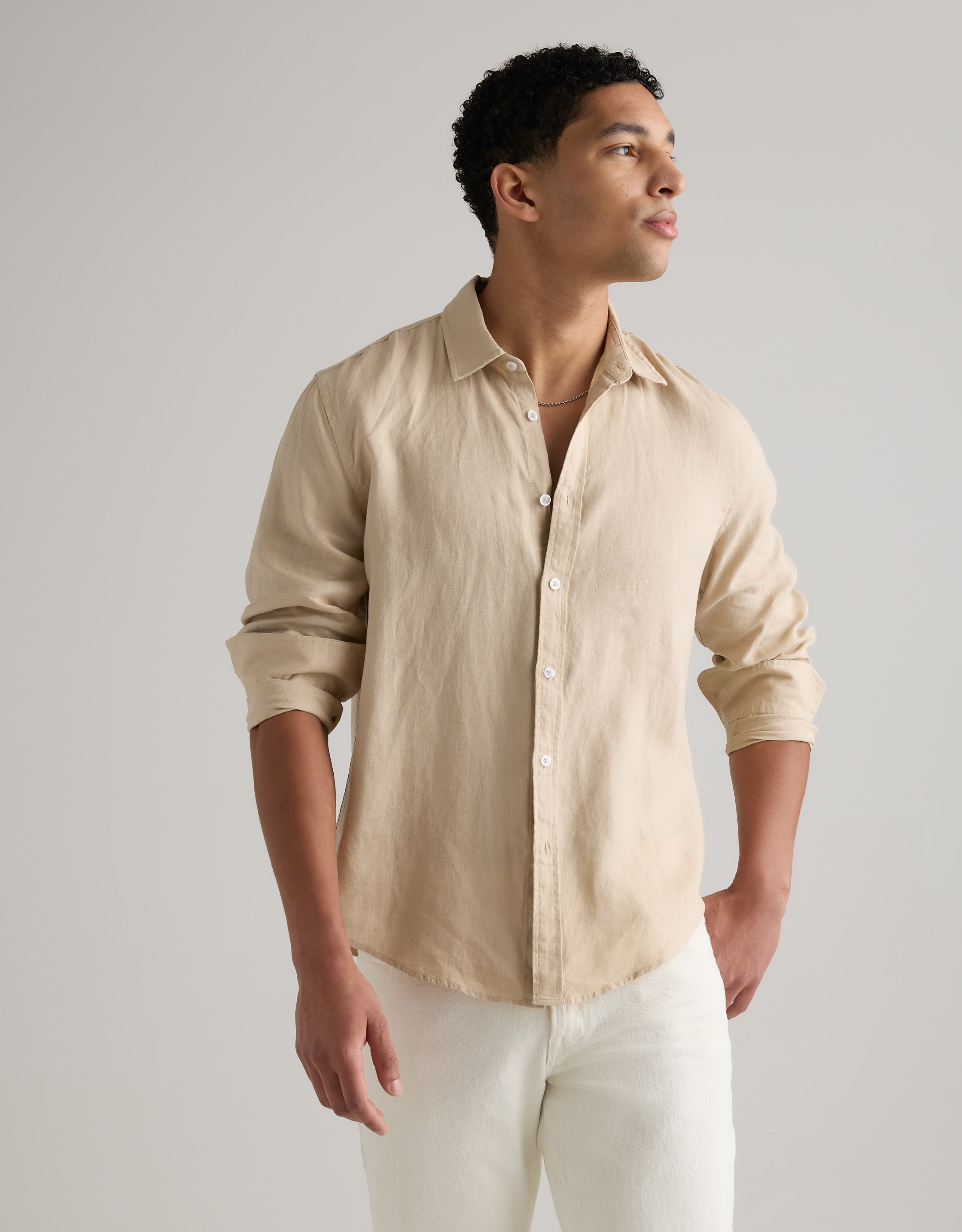 Driftwood 100% European Linen Relaxed Long Sleeve Shirt