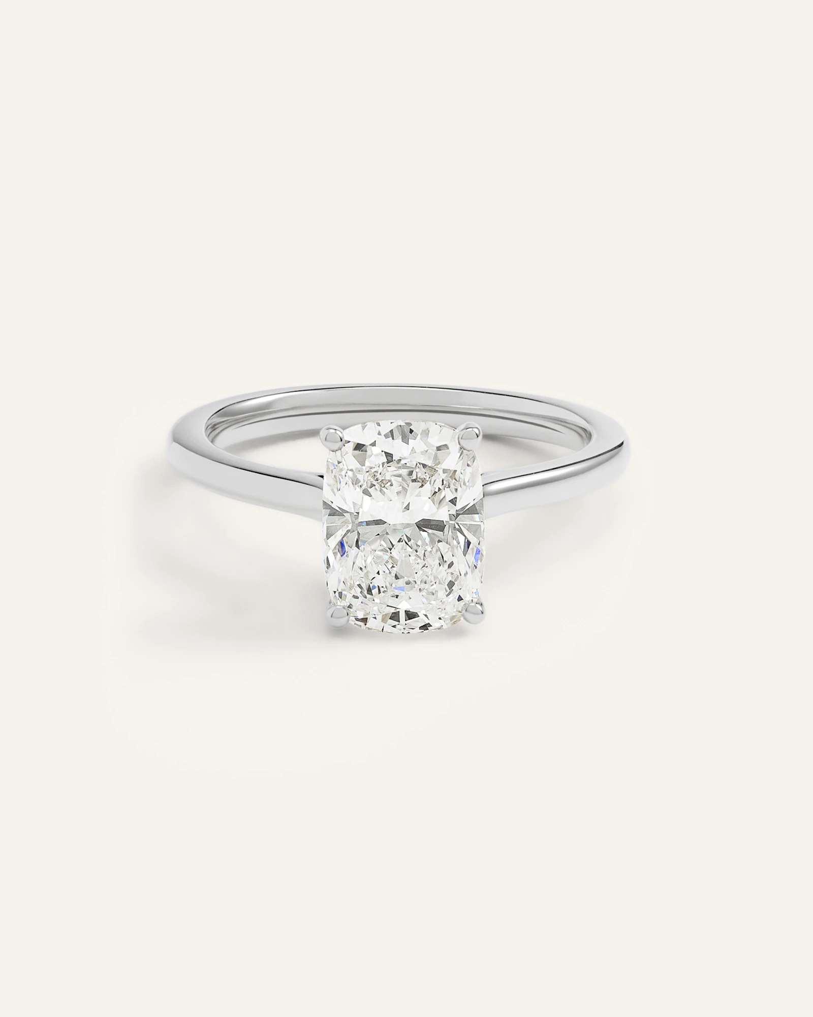 Lab Grown Diamond Elongated Cushion Trellis Cathedral Engagement Ring - 2.5ct