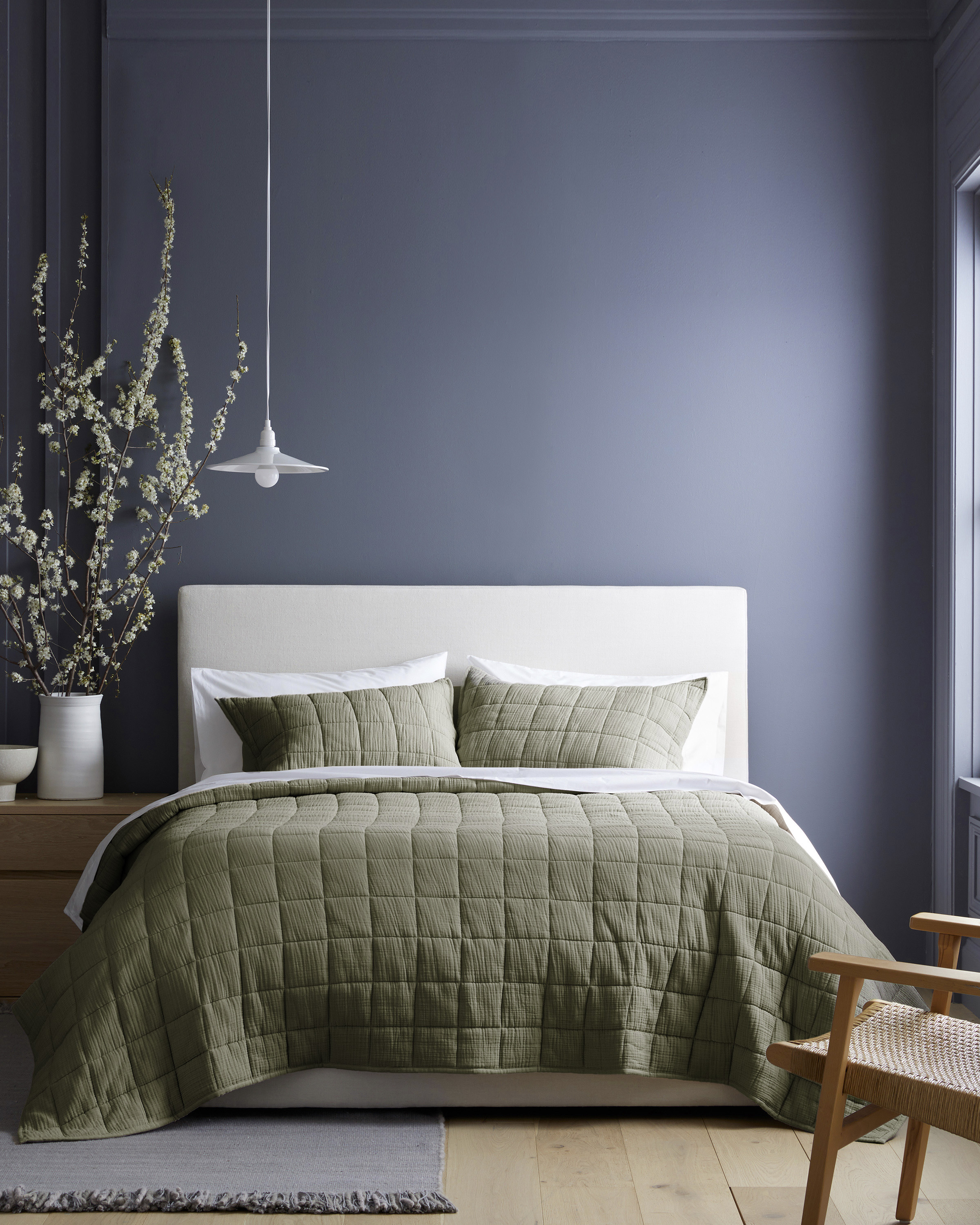 Olive Organic Airy Gauze Box Quilt Set