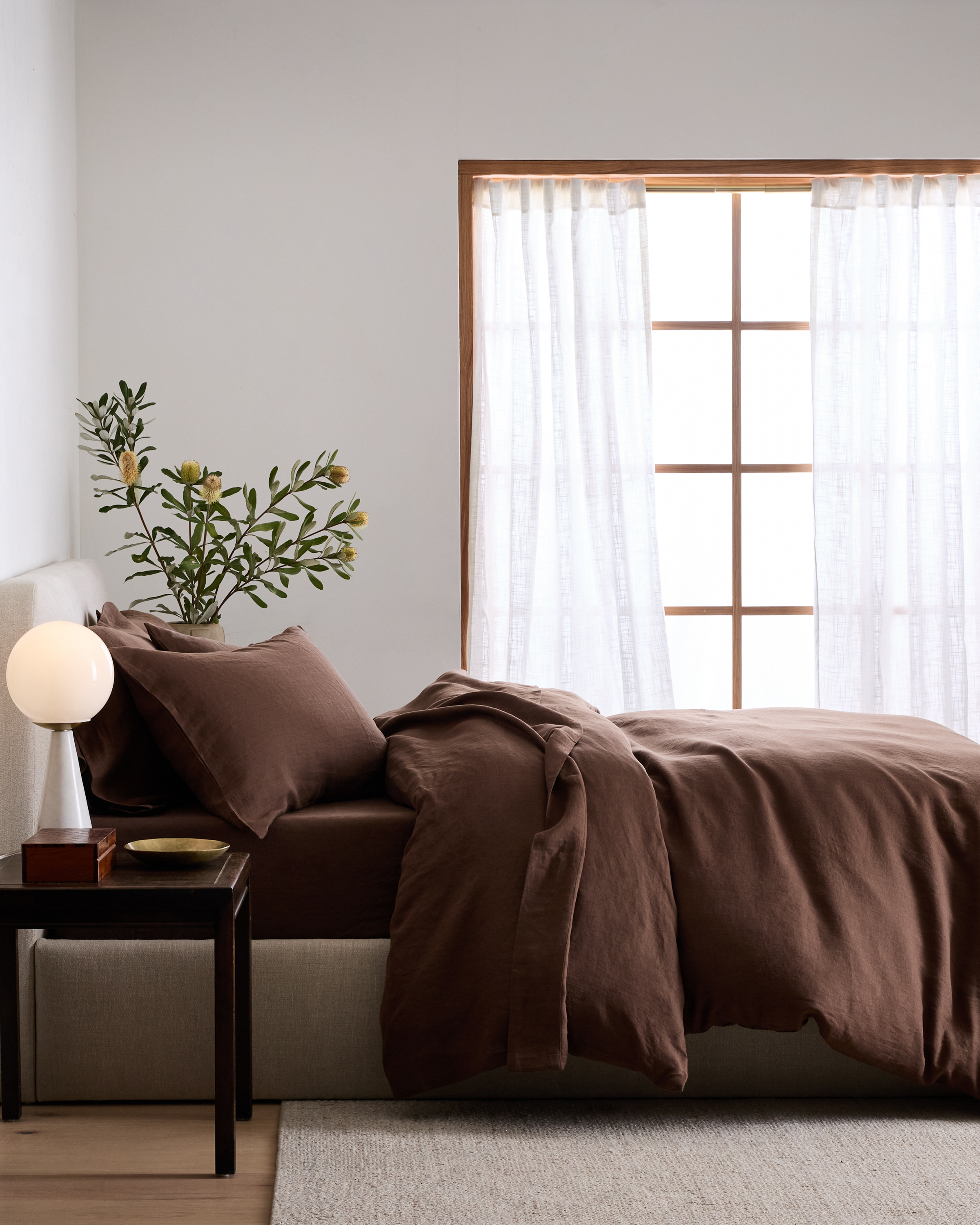 Espresso European Linen Duvet Cover