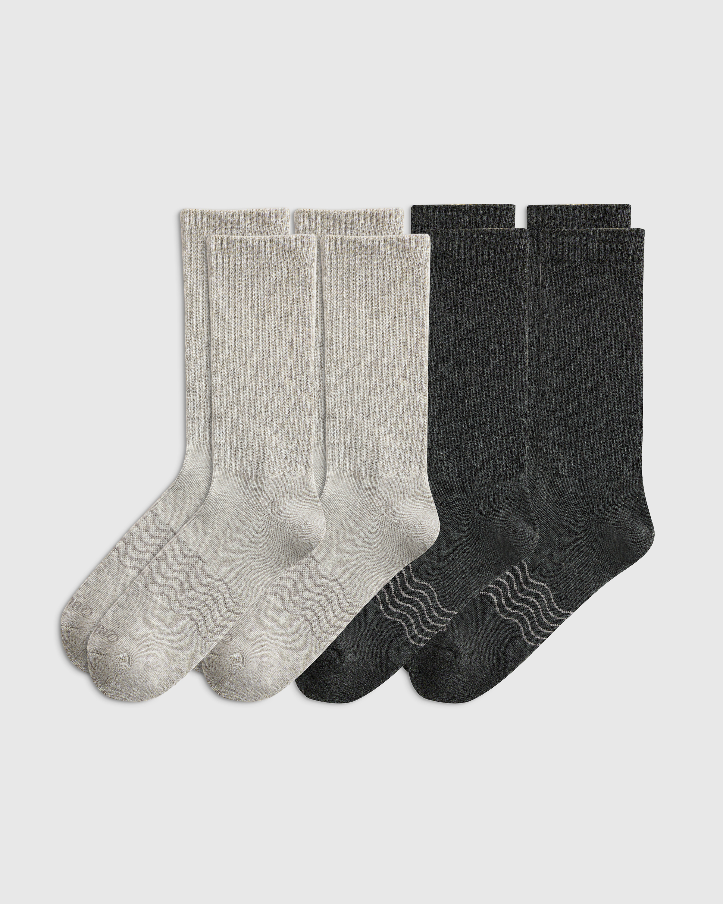 Quince Everyday Cotton Solid Crew Socks 4-pack In Gray