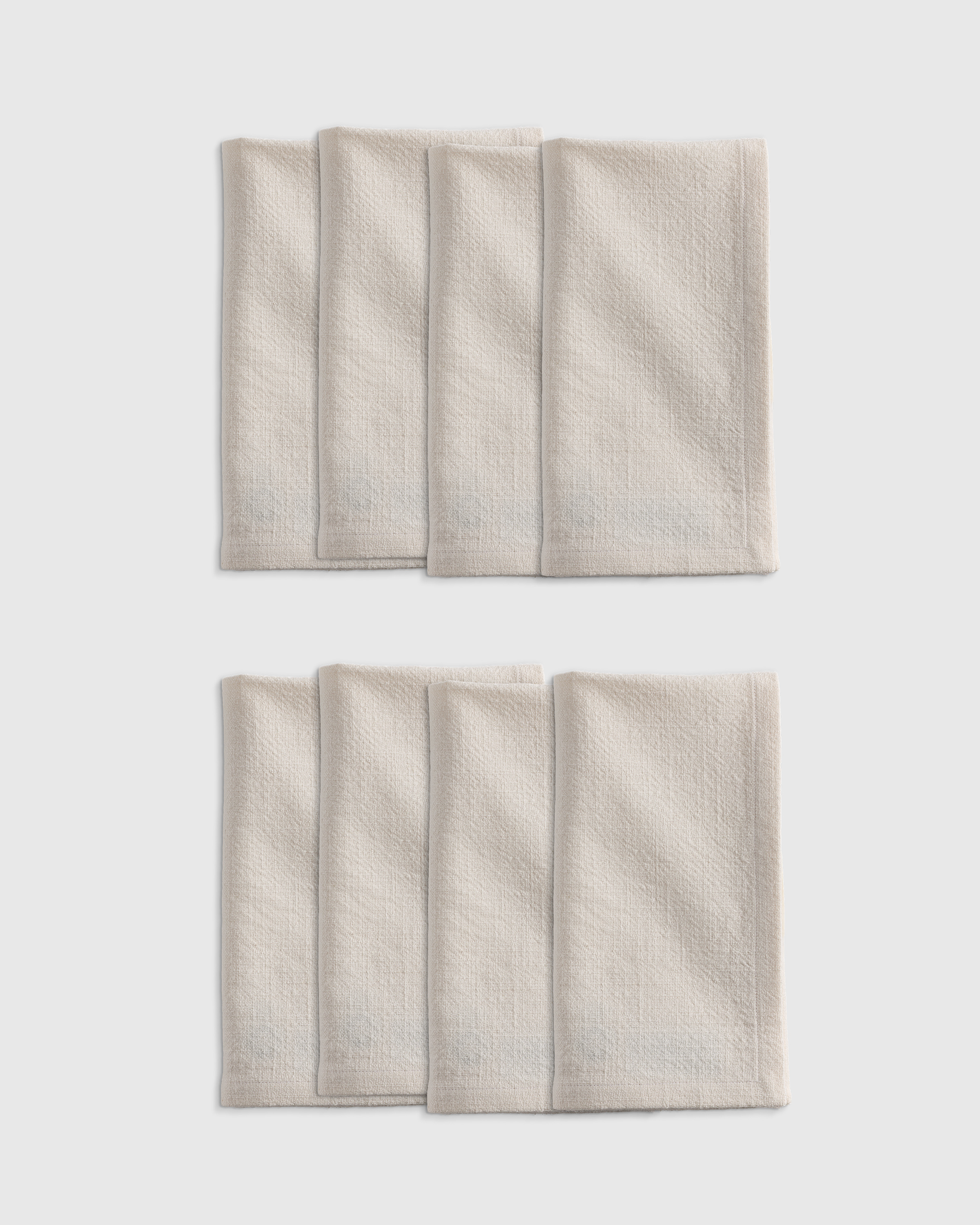 Warm White Organic Cotton Napkins (Set of 8)