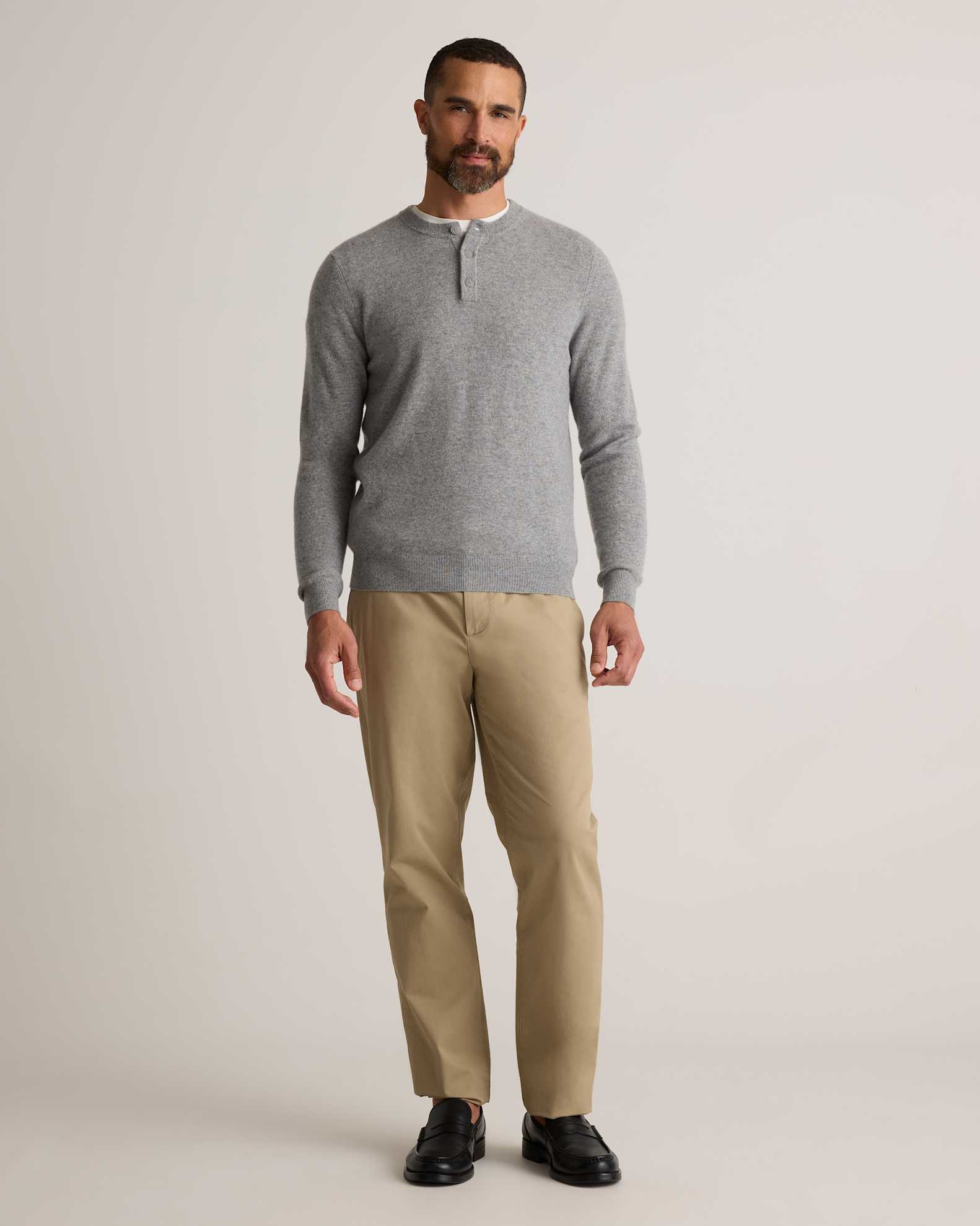 Mongolian Cashmere Henley Sweater