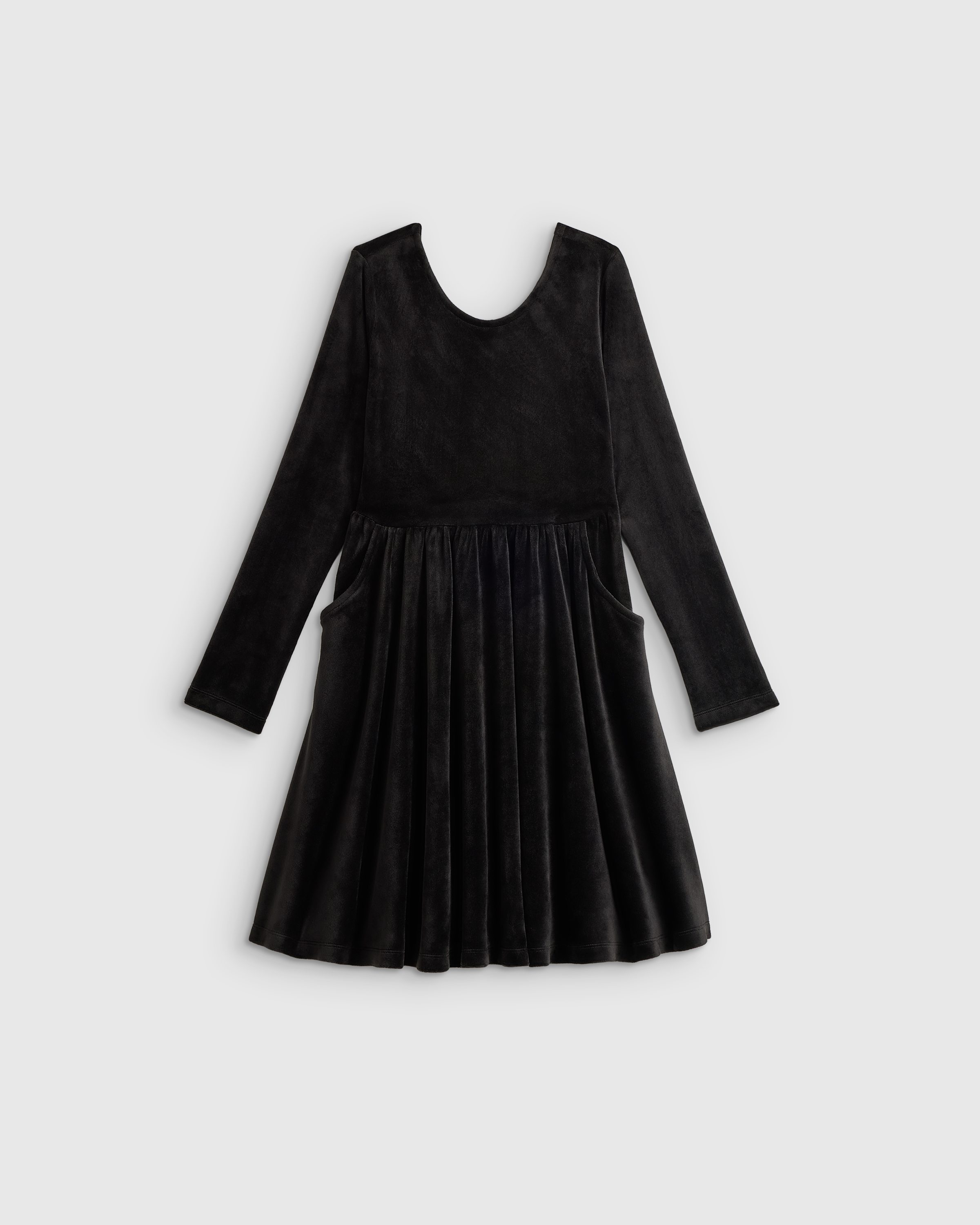 Robe patineuse en velours pour petite fille in Noir | Quince Canada