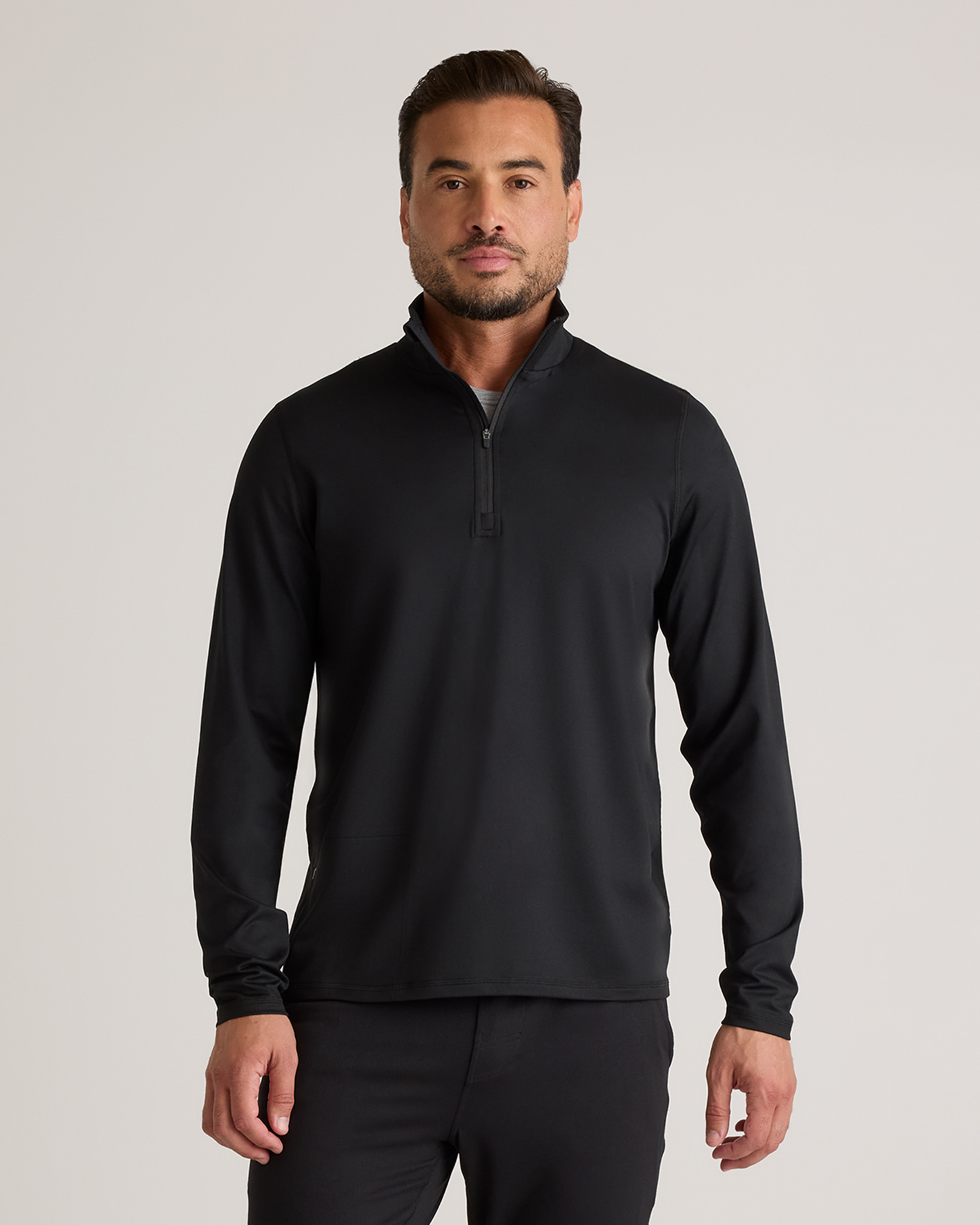 フリースジャケット PARTIMENTO Fleece Half Pullover 5MM362 40218-BLACK-TRANS-1.png